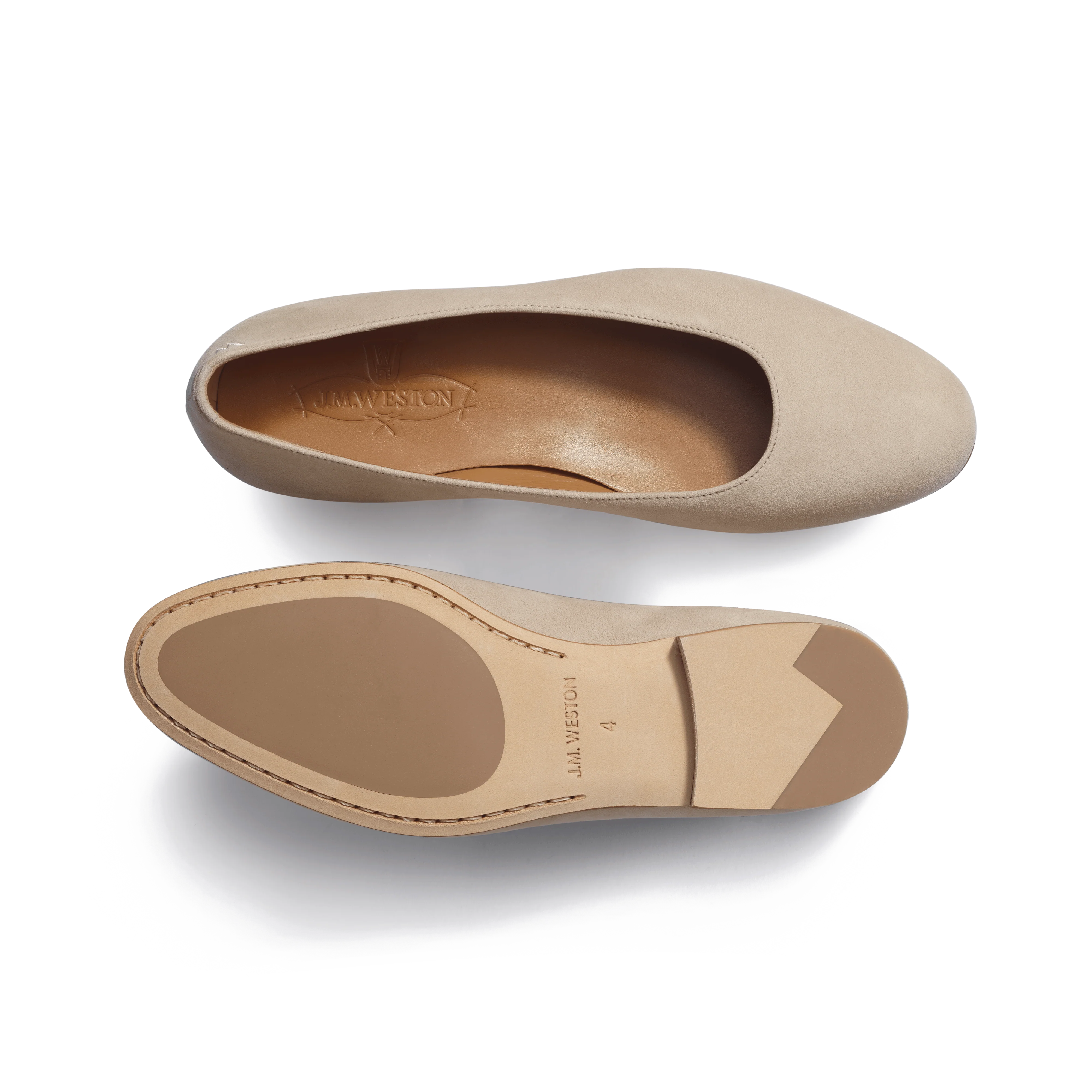 Ballerine [femme cuir chèvre velours beige] - Image 4