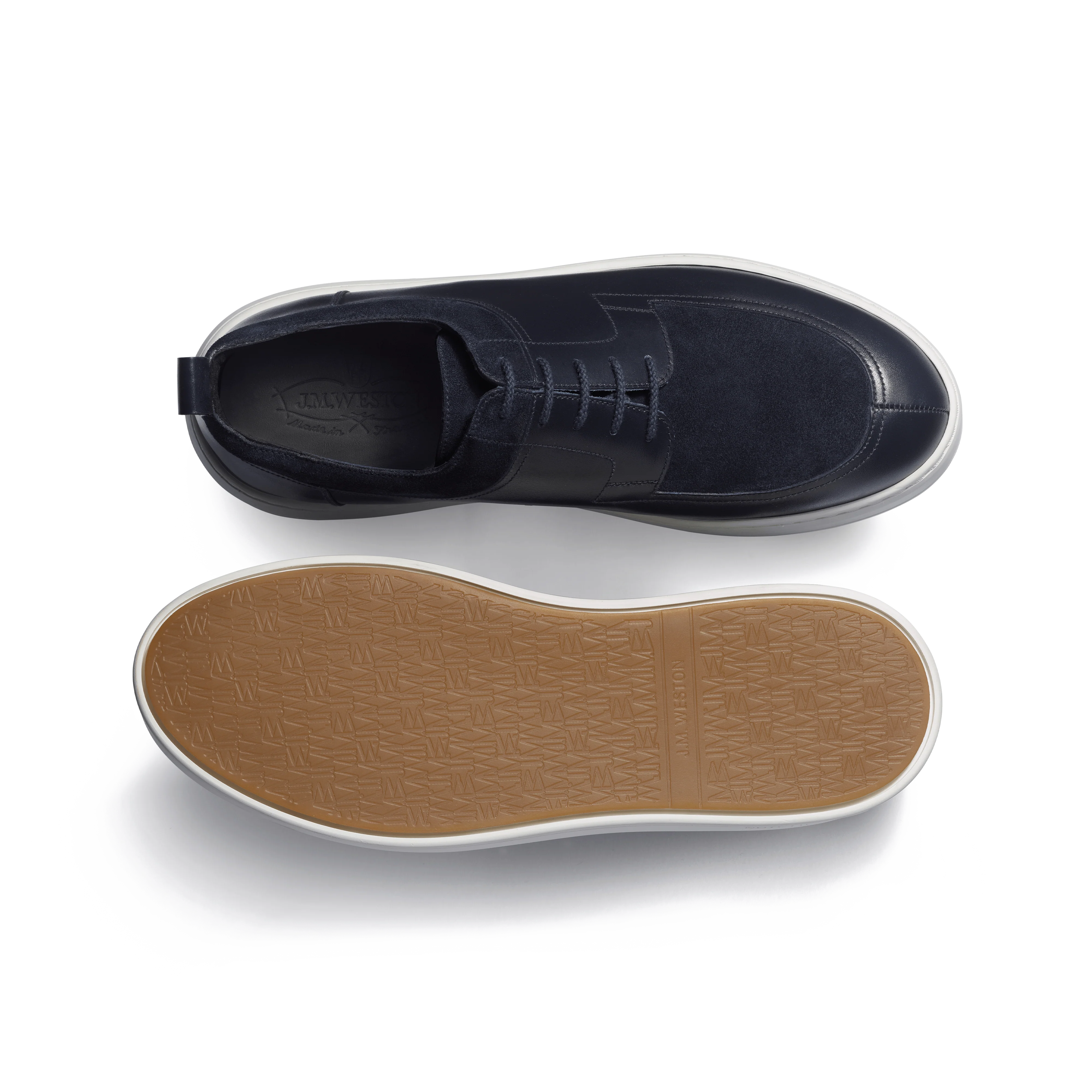 Basket Chasse On Time [homme cuir veau box marine & cuir veau velours marine] - Image 4