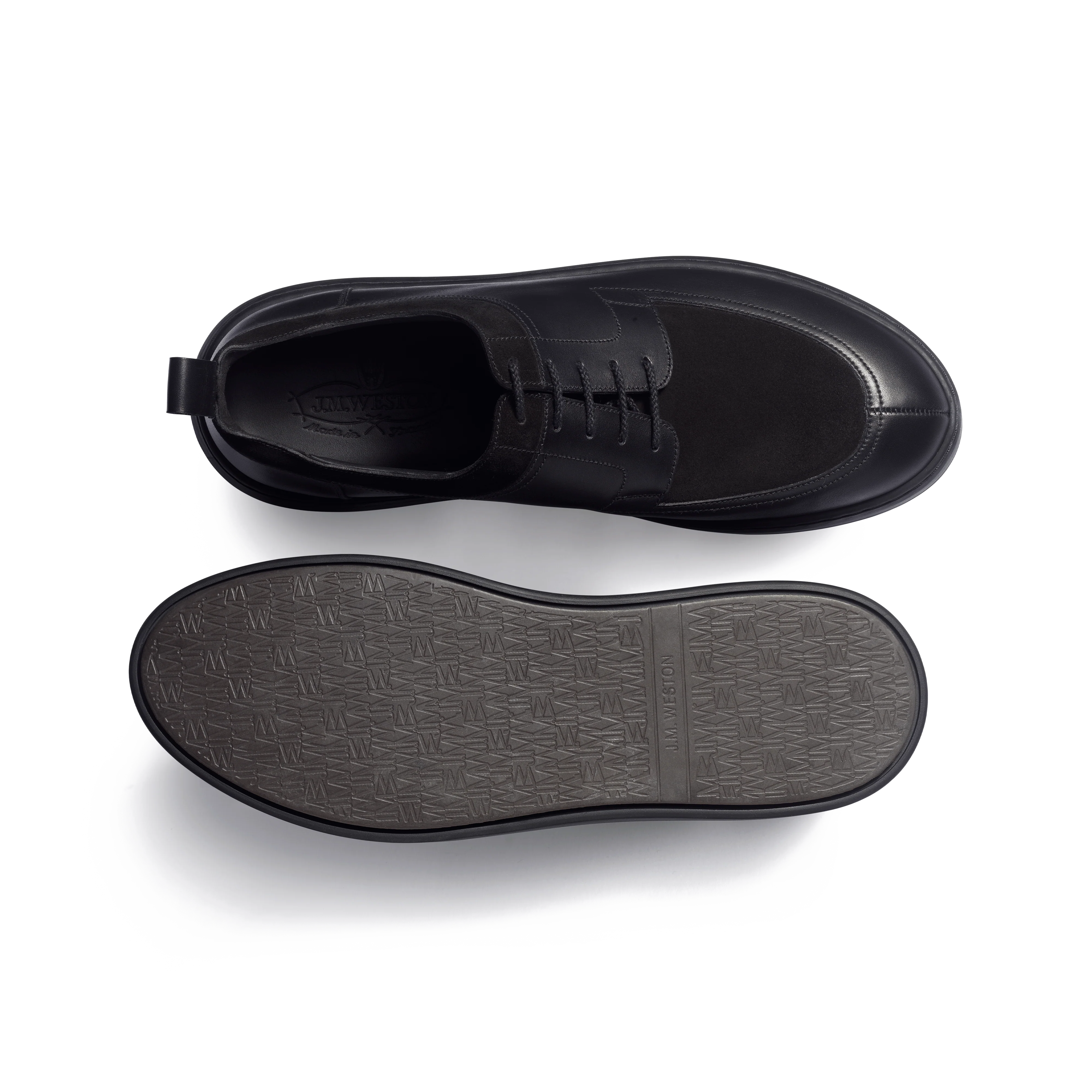 Basket Chasse On Time  [cuir veau sport noir & cuir veau velours noir] - Image 4