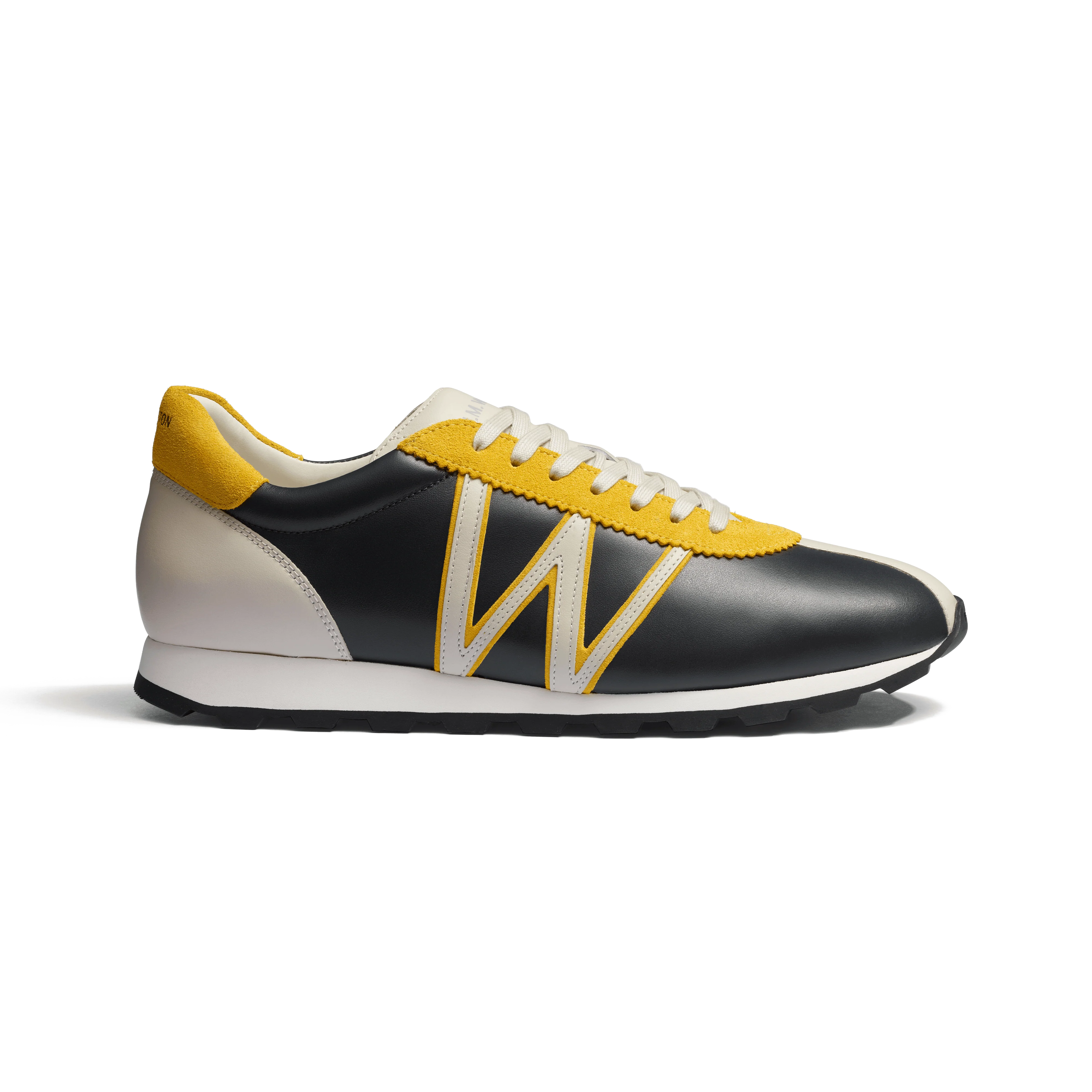 Basket On My Way [cuir veau sport gris anthracite détails cuir veau sport mastic et velours jaune]