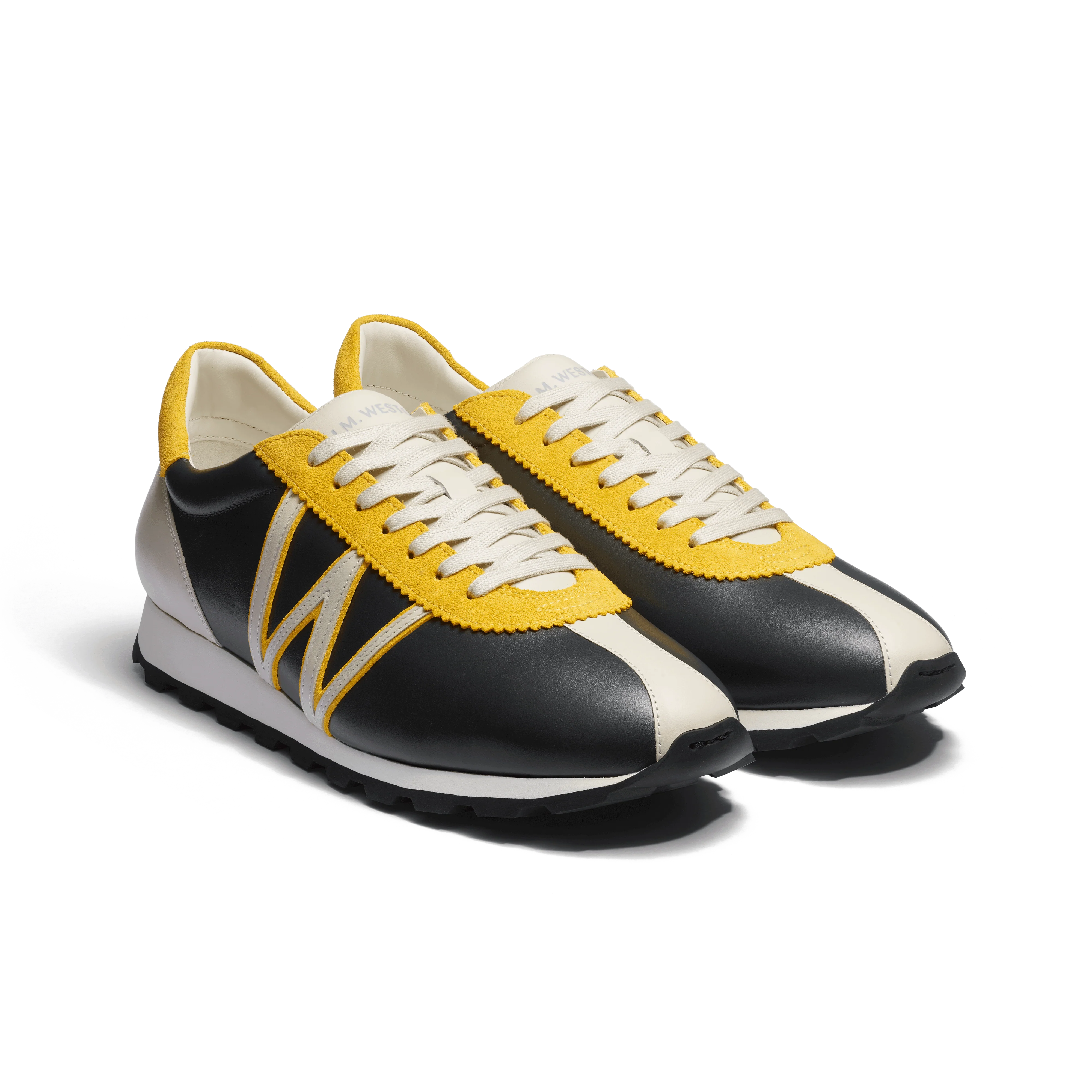 Basket On My Way [cuir veau sport gris anthracite détails cuir veau sport mastic et velours jaune] - Image 2