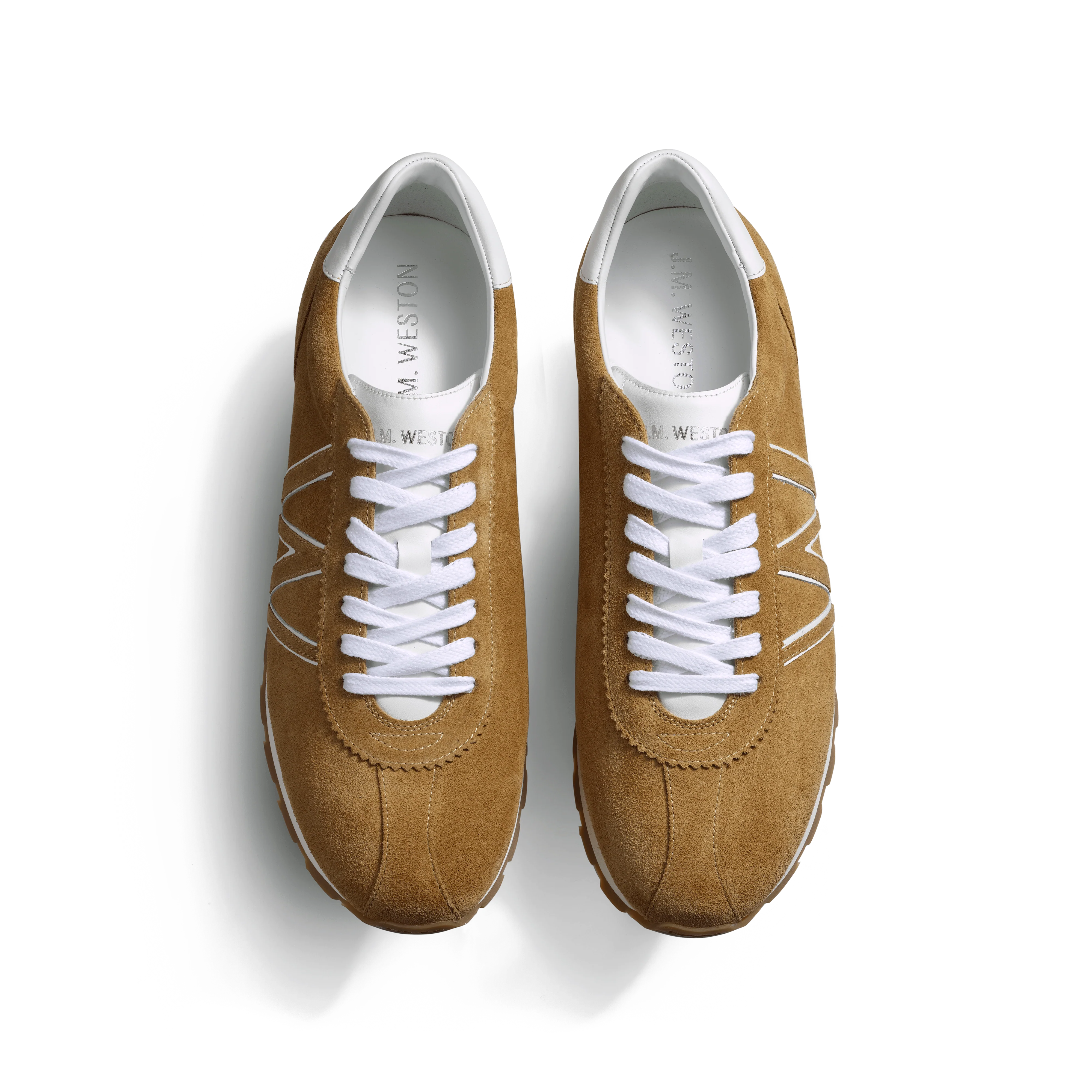 Basket On My Way [cuir veau velours sable & details cuir veau sport blanc] - Image 3