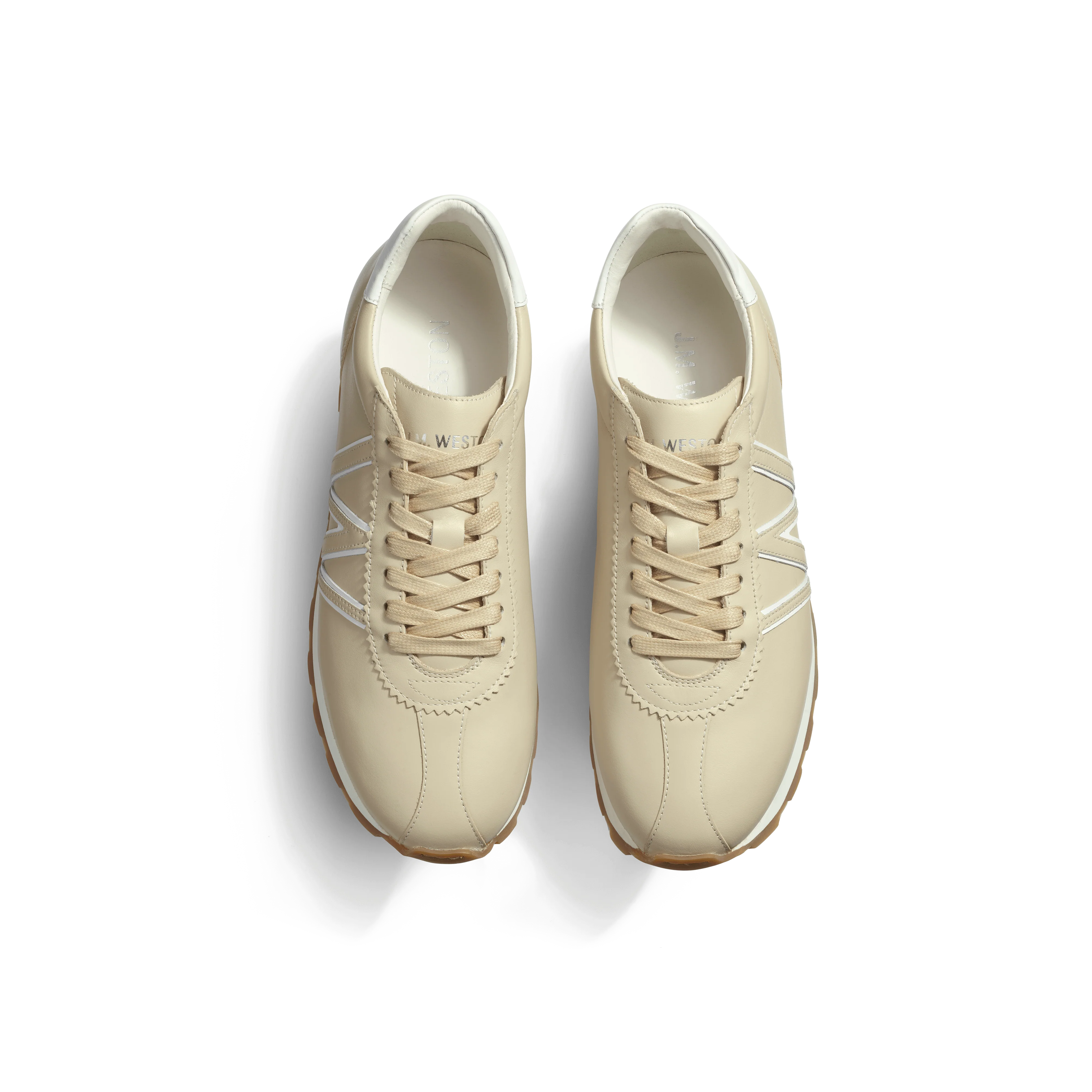 Basket On My Way [femme cuir veau sport beige détails blanc] - Image 3