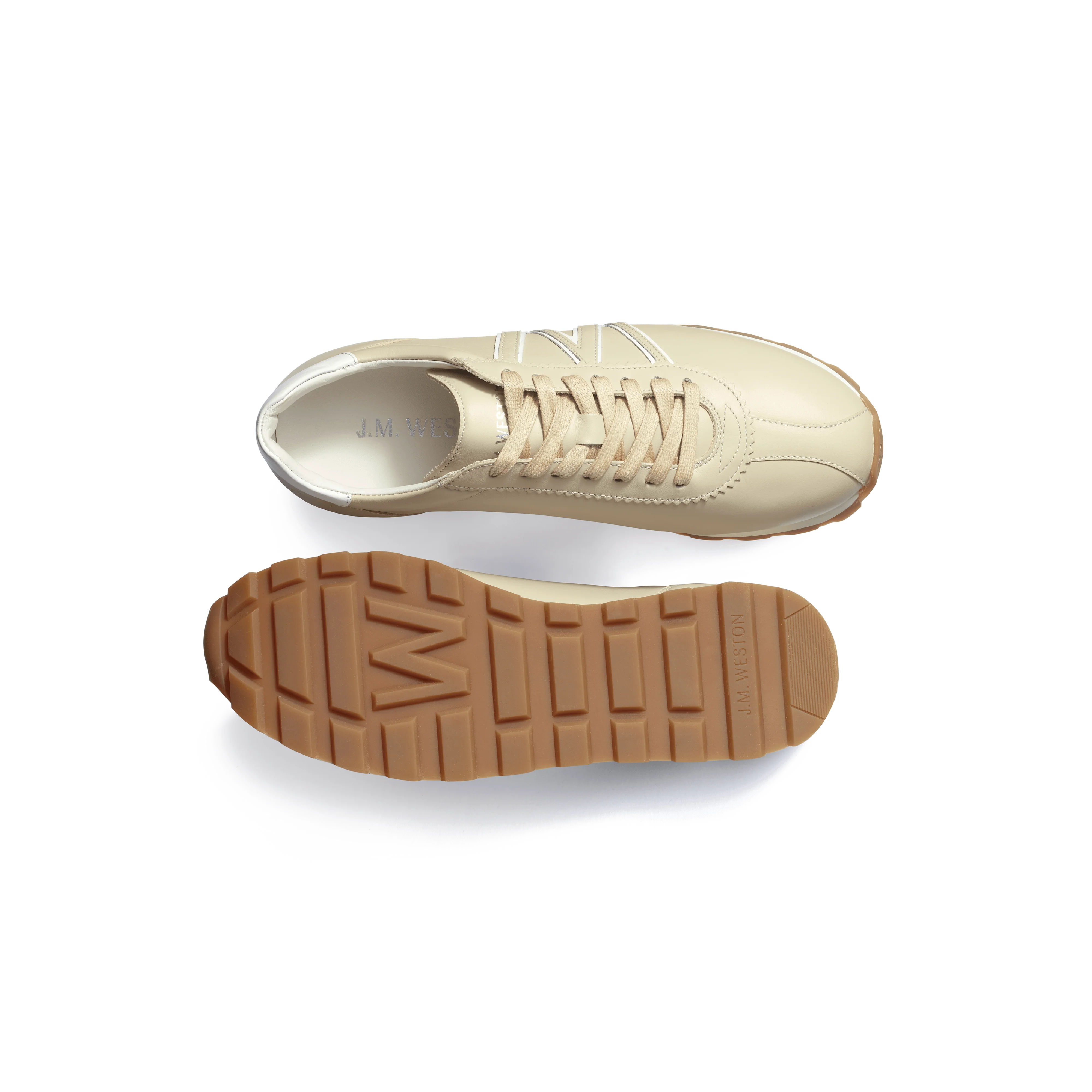 Basket On My Way [femme cuir veau sport beige détails blanc] - Image 4