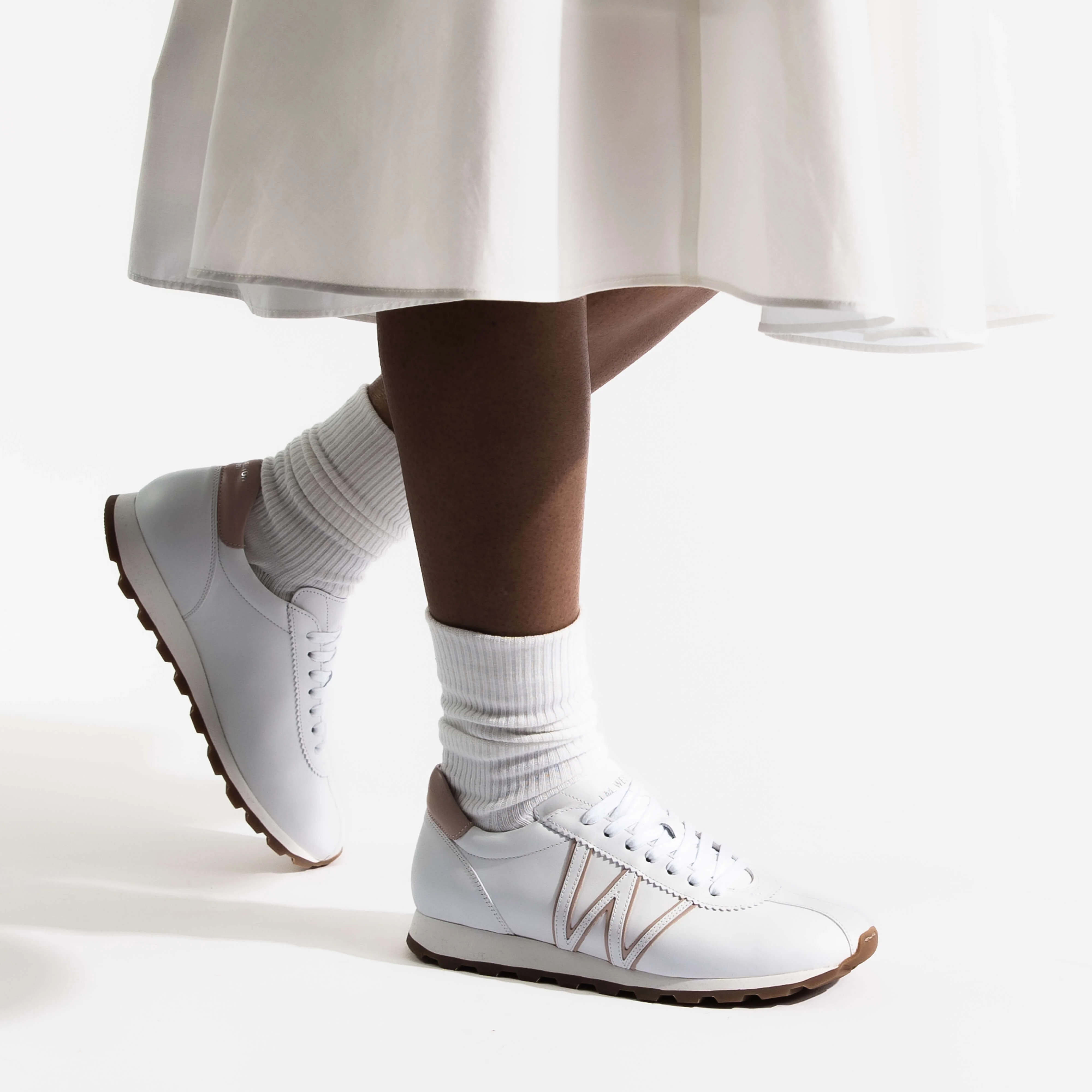 Basket On My Way [femme cuir veau sport blanc détails rose] - Image 5