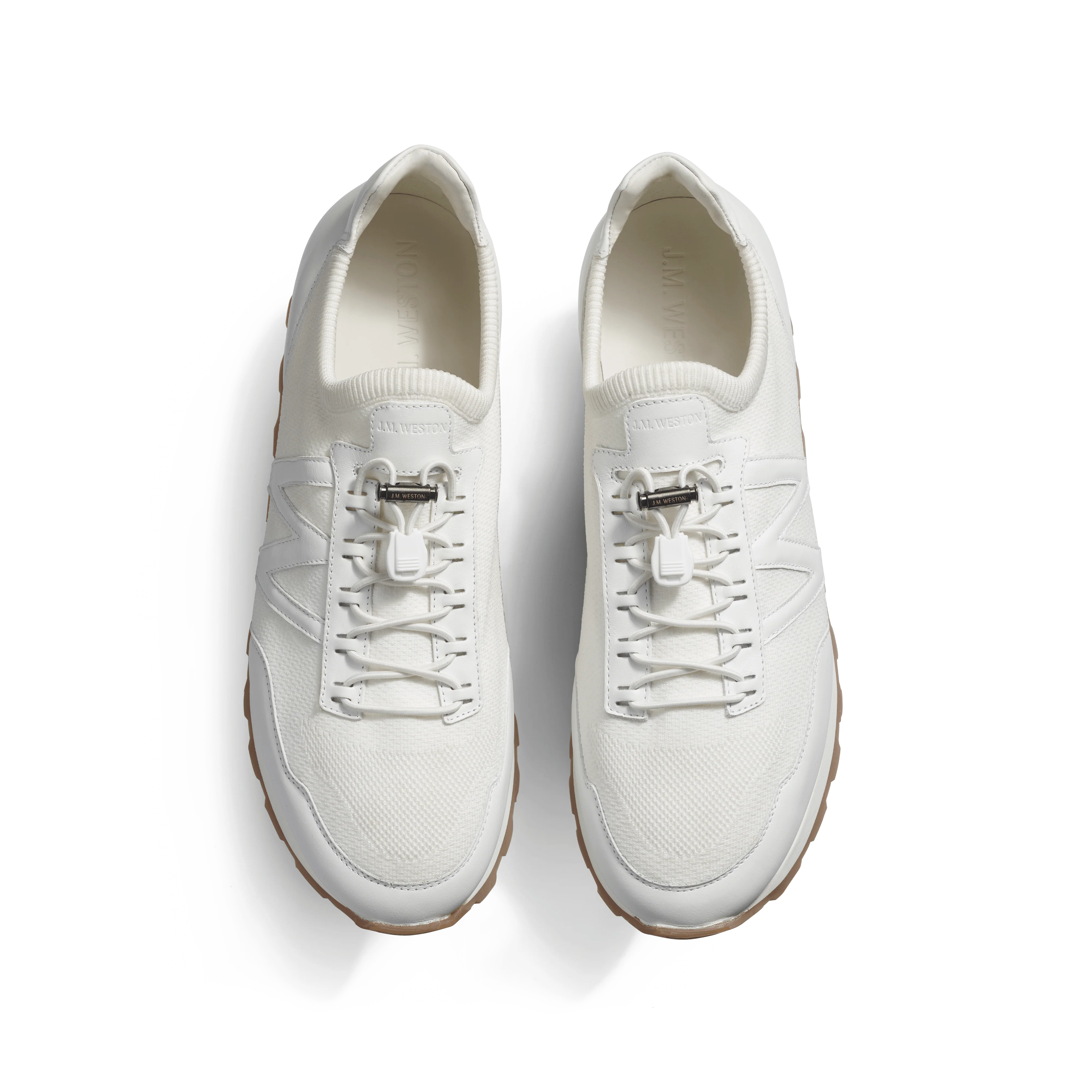 Basket On My Way Knit [homme maille nylon blanc et cuir veau sport blanc] - Image 3