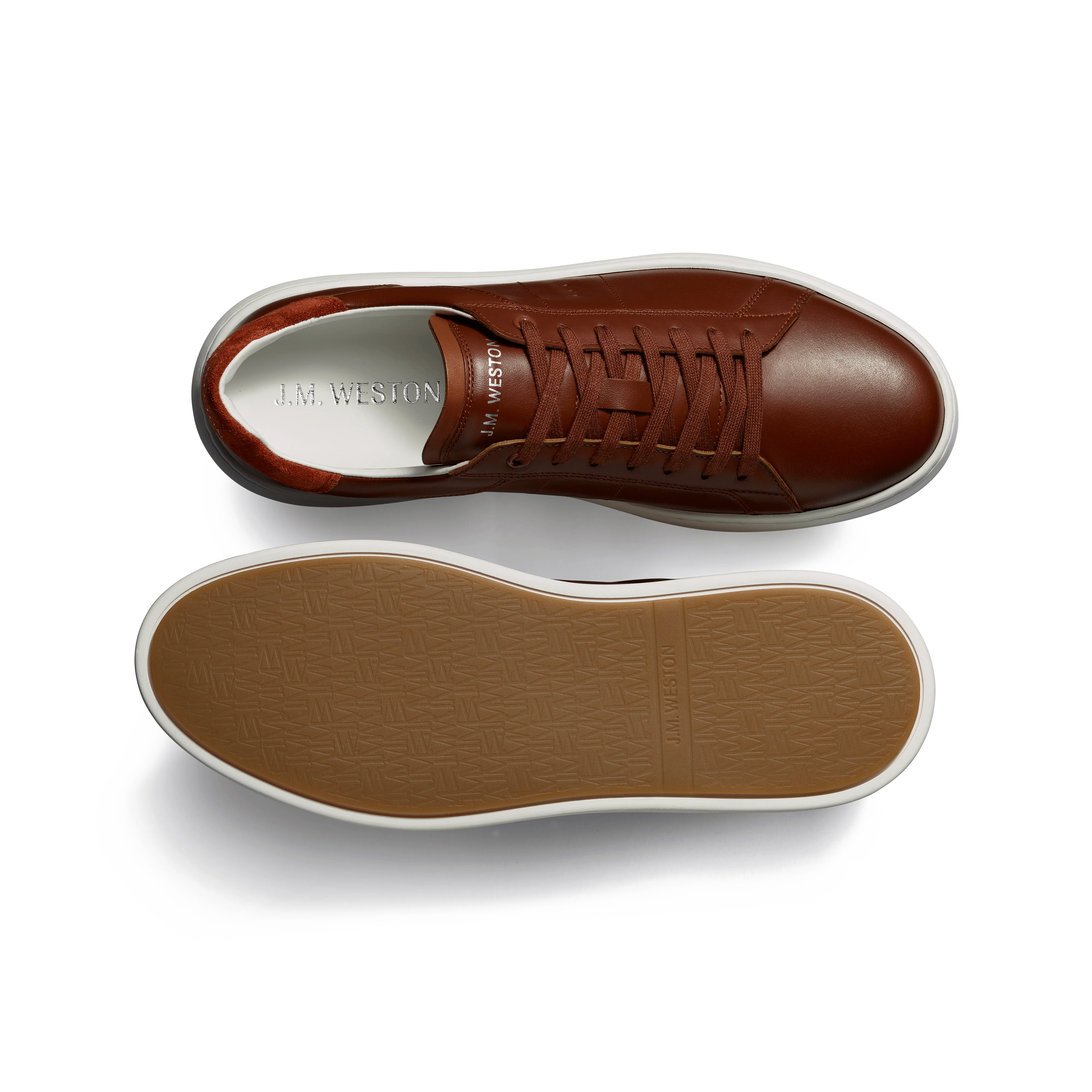 Basket On Time [cuir veau sport cognac détails cuir veau velours yucca] - Image 4