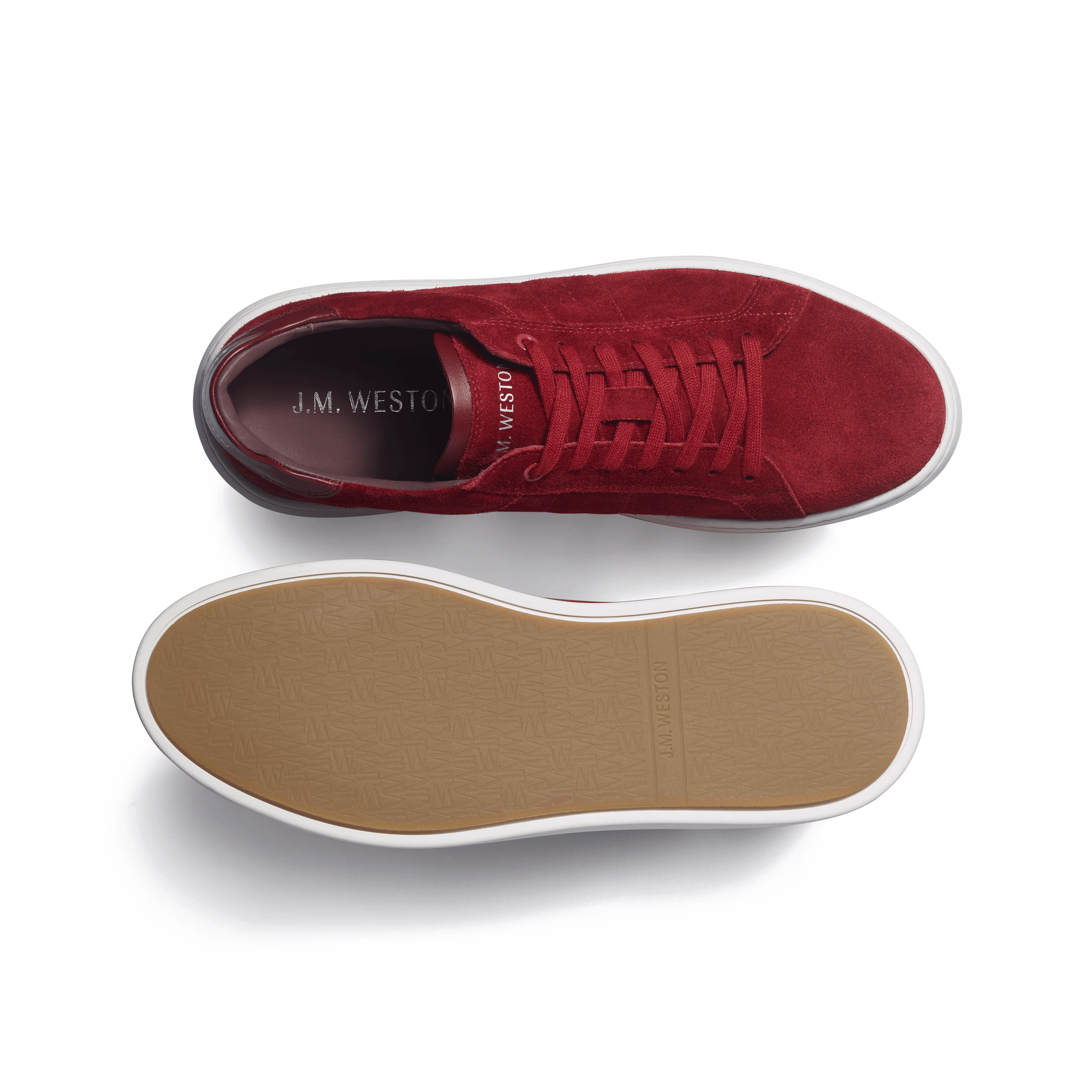 Basket On Time [cuir veau velours bordeaux détails cuir veau sport bordeaux] - Image 4