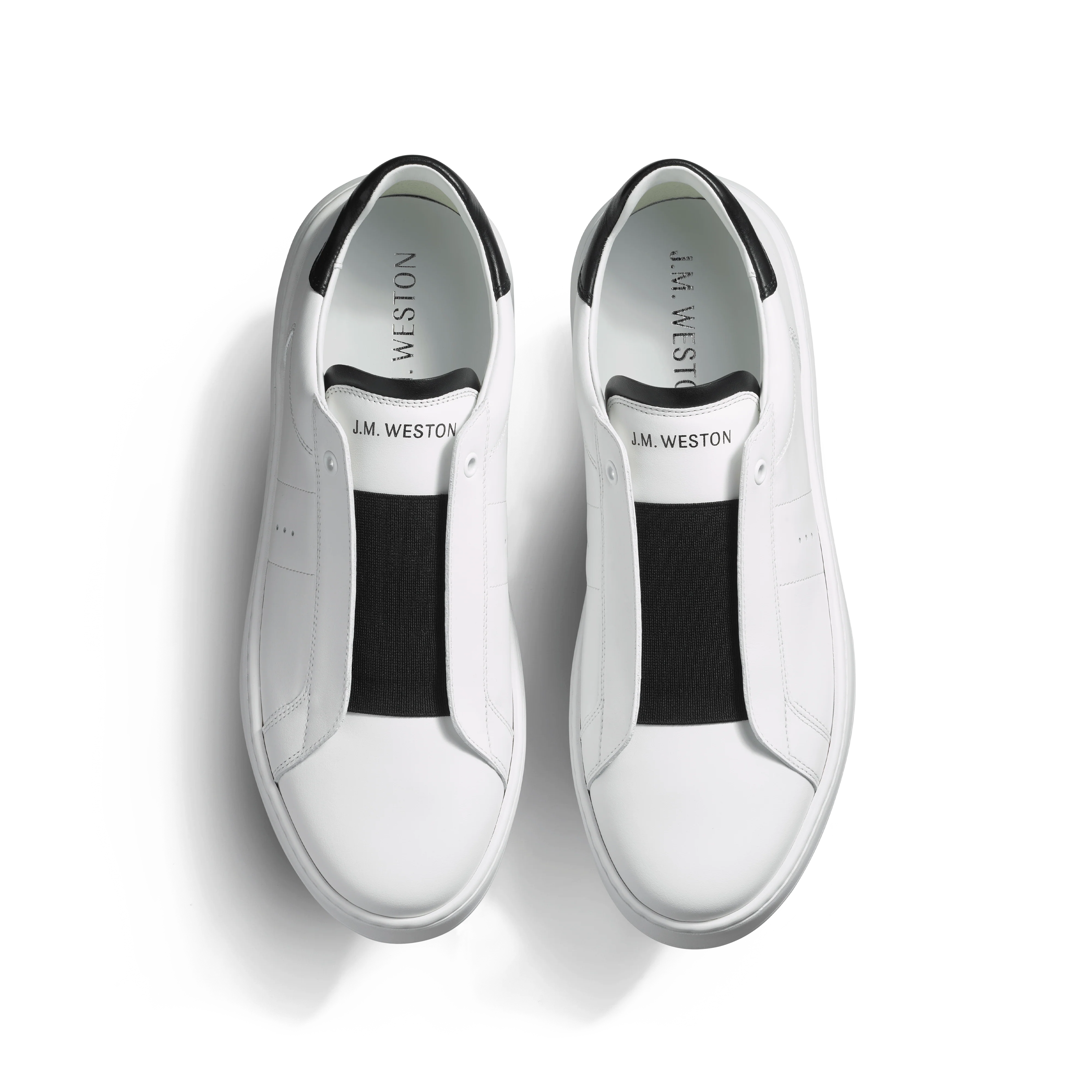 Basket On Time Elastique [cuir veau sport blanc et noir] - Image 3