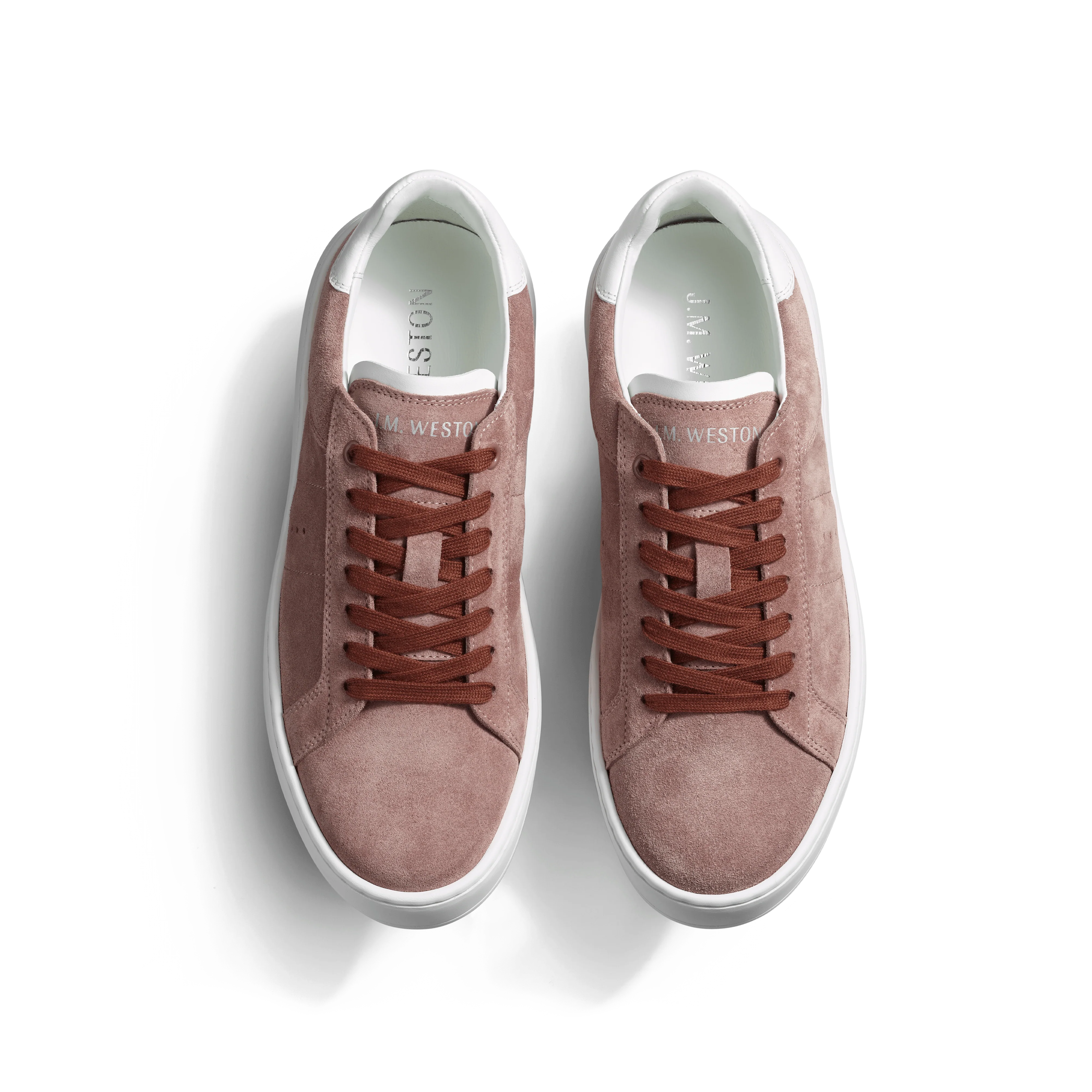 Basket On Time [femme cuir velours mauve détails veau sport blanc] - Image 3