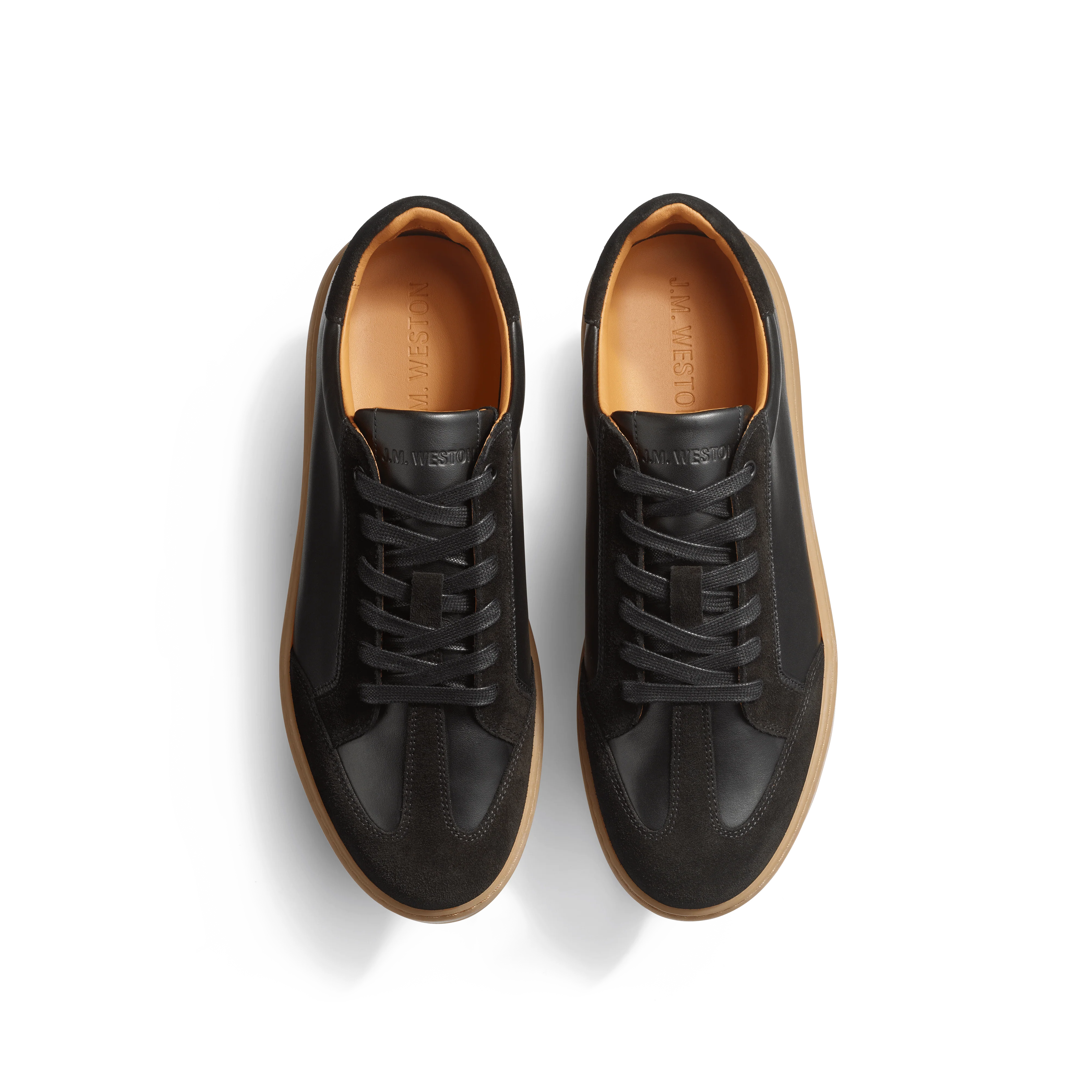 Basket On Time Hirondelle [cuir veau sport noir et cuir velours noir] - Image 3