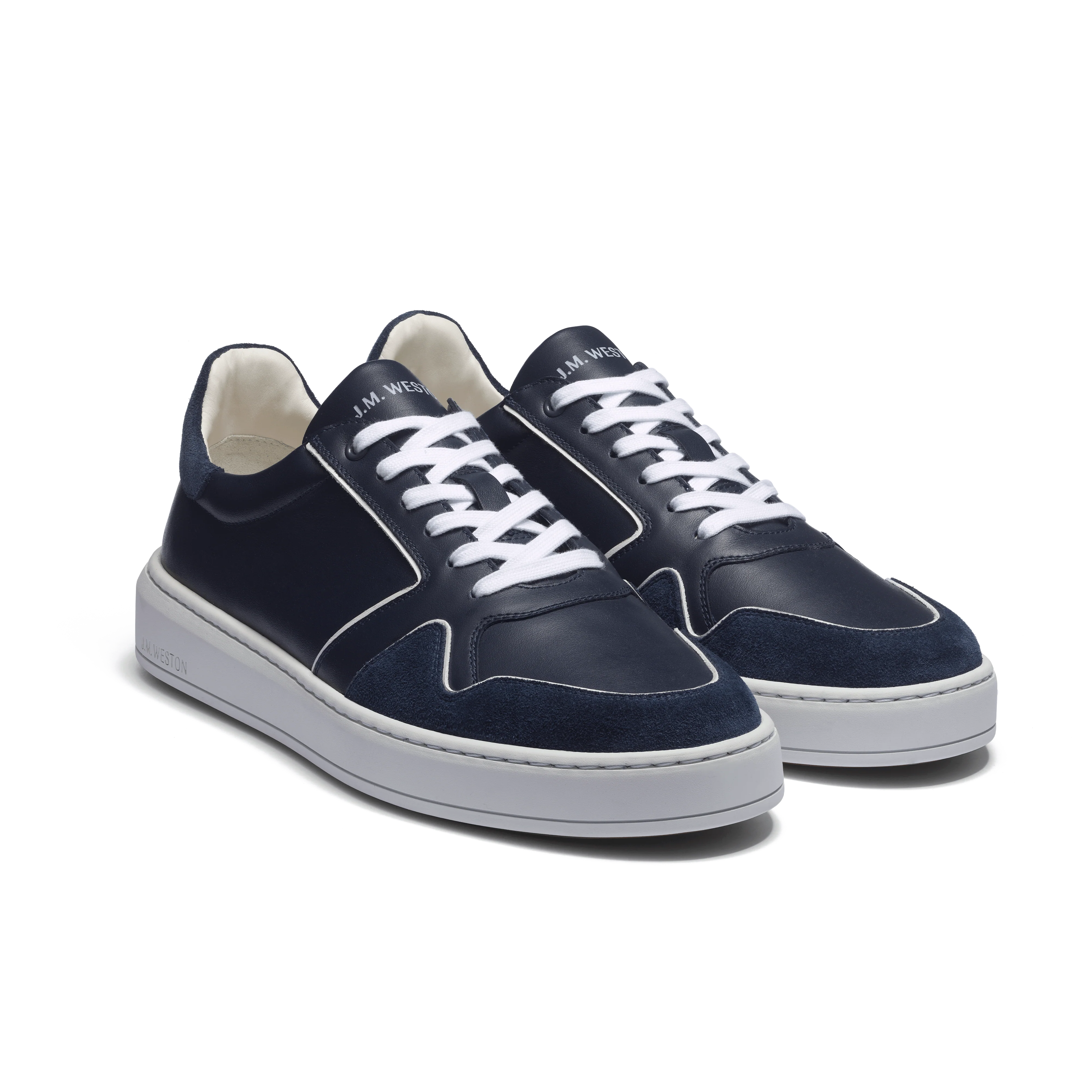 Basket On Time Oxford [cuir veau sport marine et velours marine ] - Image 2