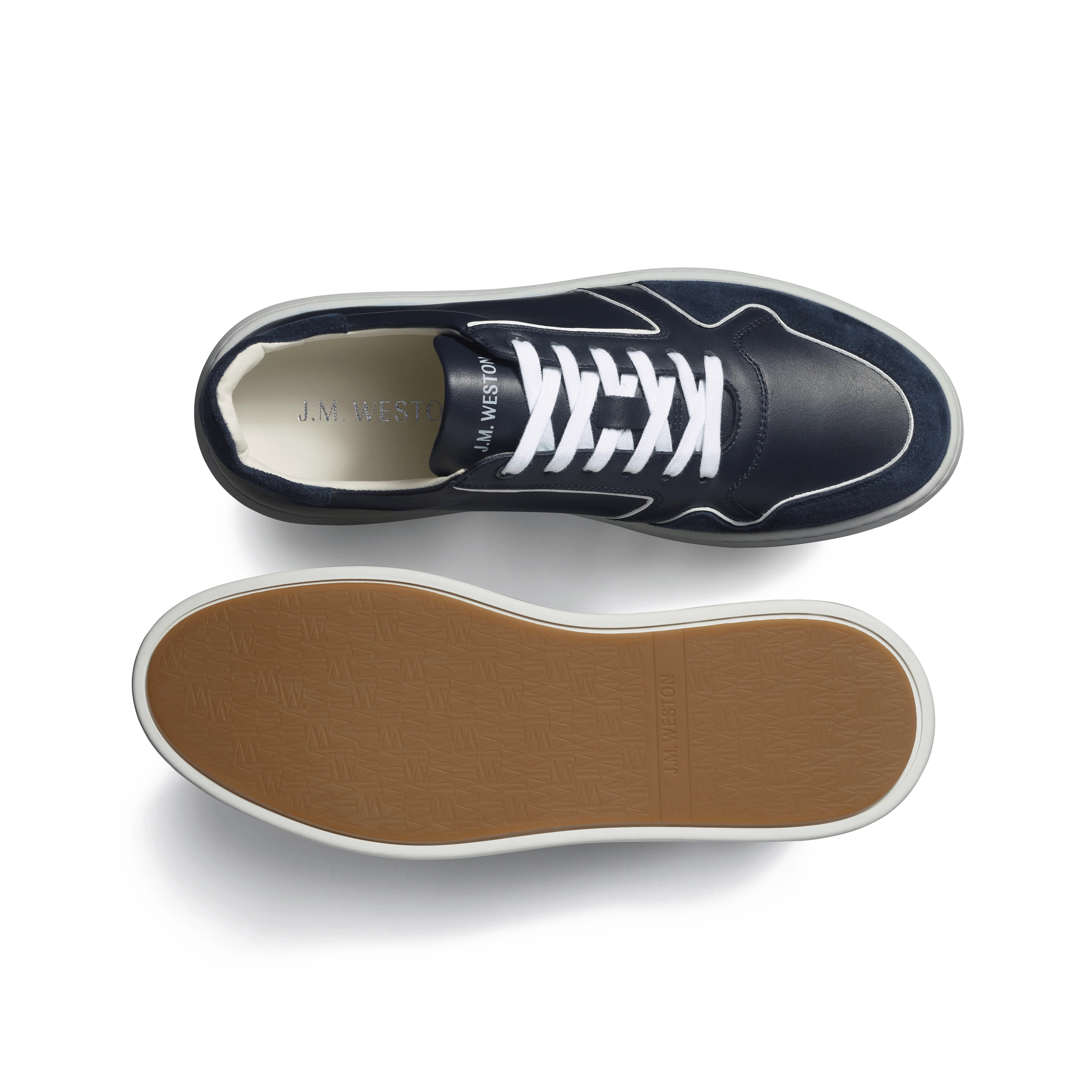 Basket On Time Oxford [cuir veau sport marine et velours marine ] - Image 4