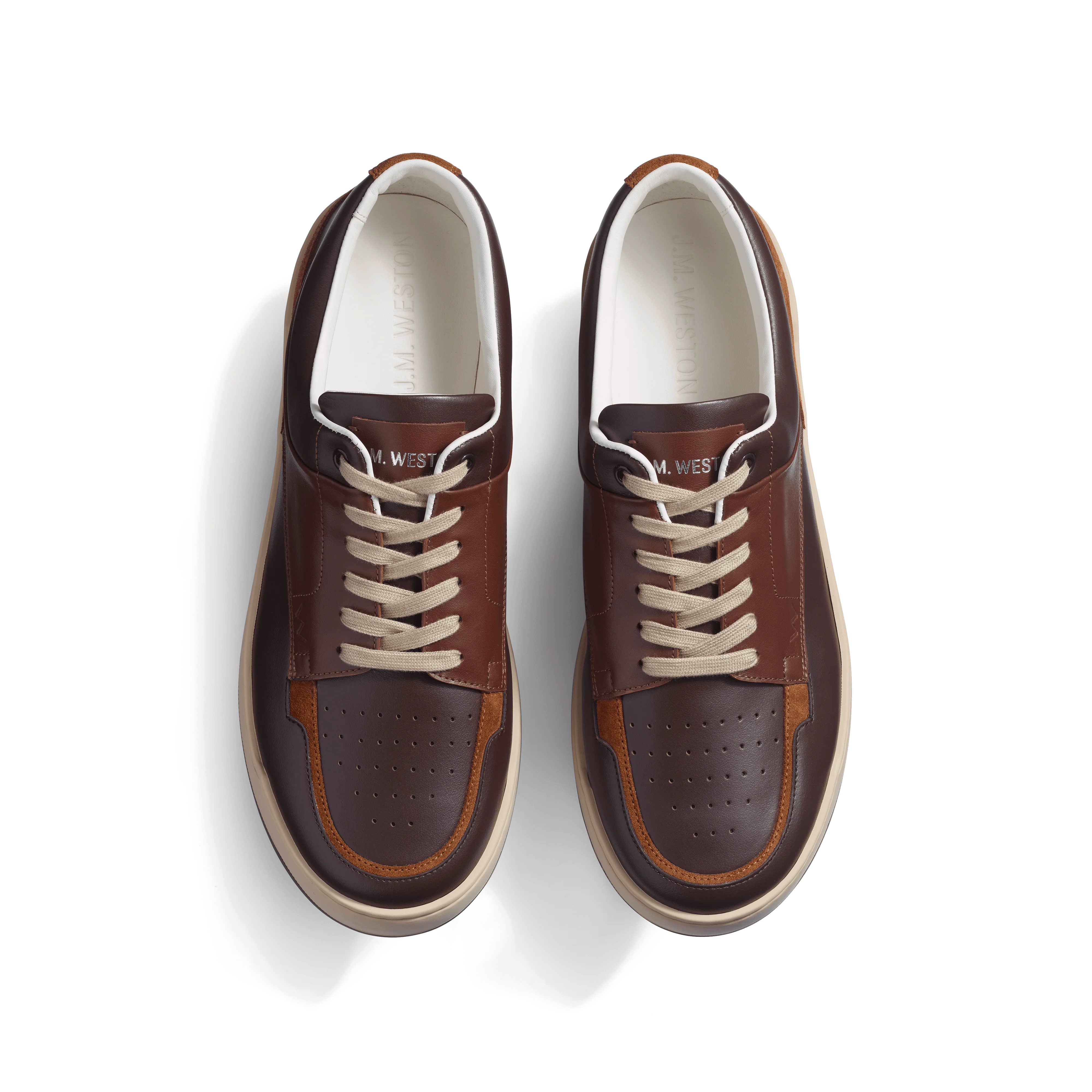 Basket On Top [cuir veau sport marron foncé et chocolat cuir veau velours yucca] - Image 3