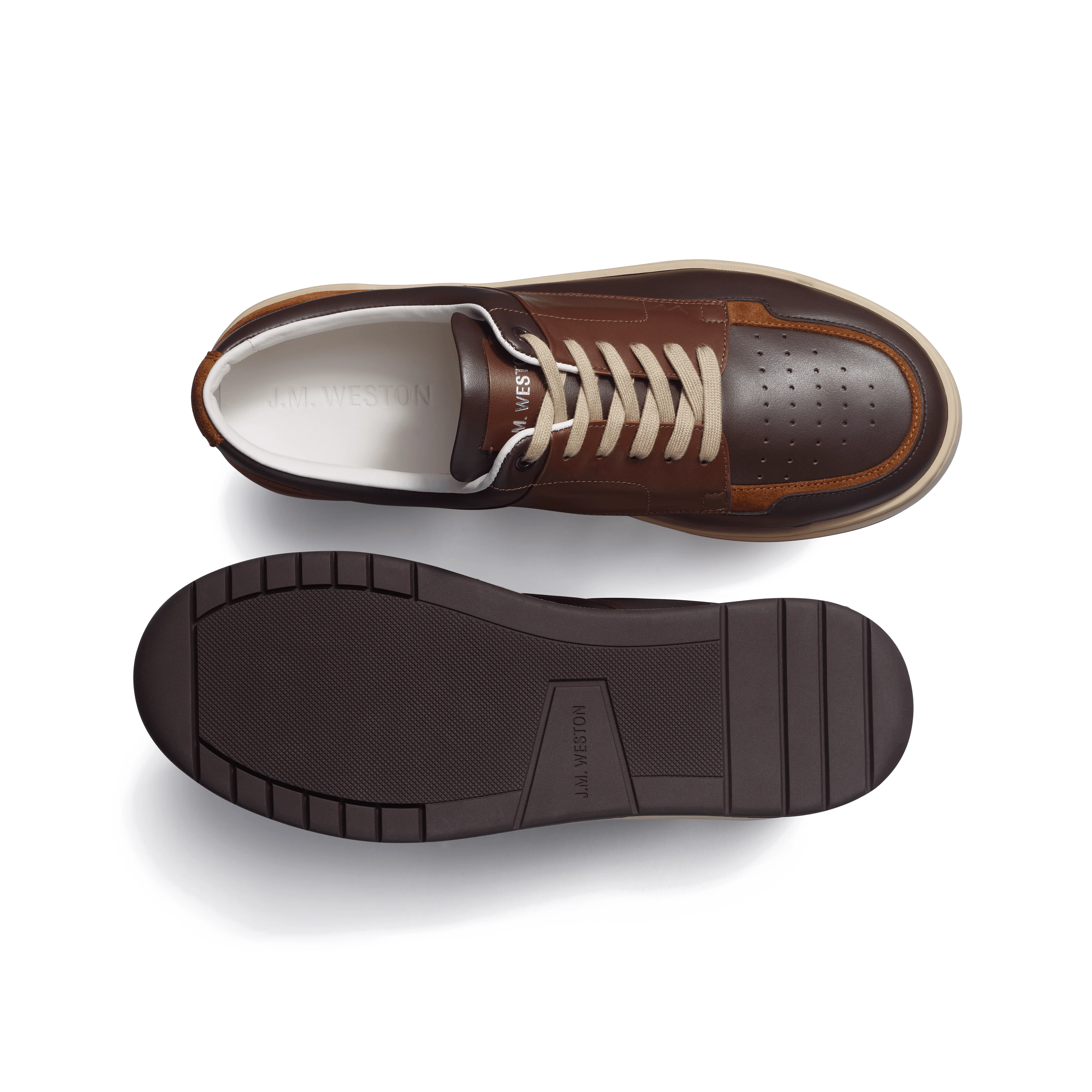 Basket On Top [cuir veau sport marron foncé et chocolat cuir veau velours yucca] - Image 4