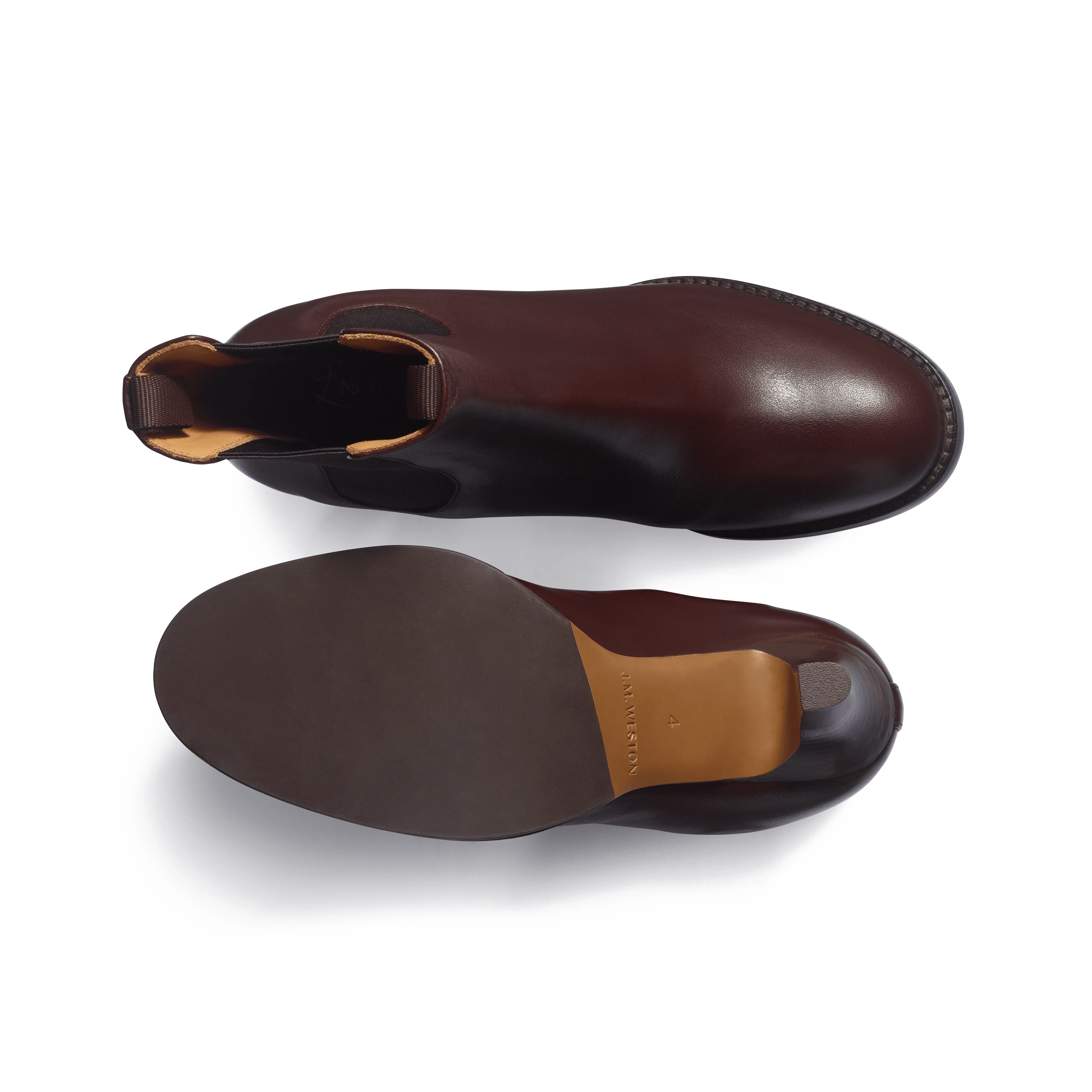 Bottine Cambre élastique à talon 9,5 cm [femme cuir veau lisse bordeaux] - Image 4
