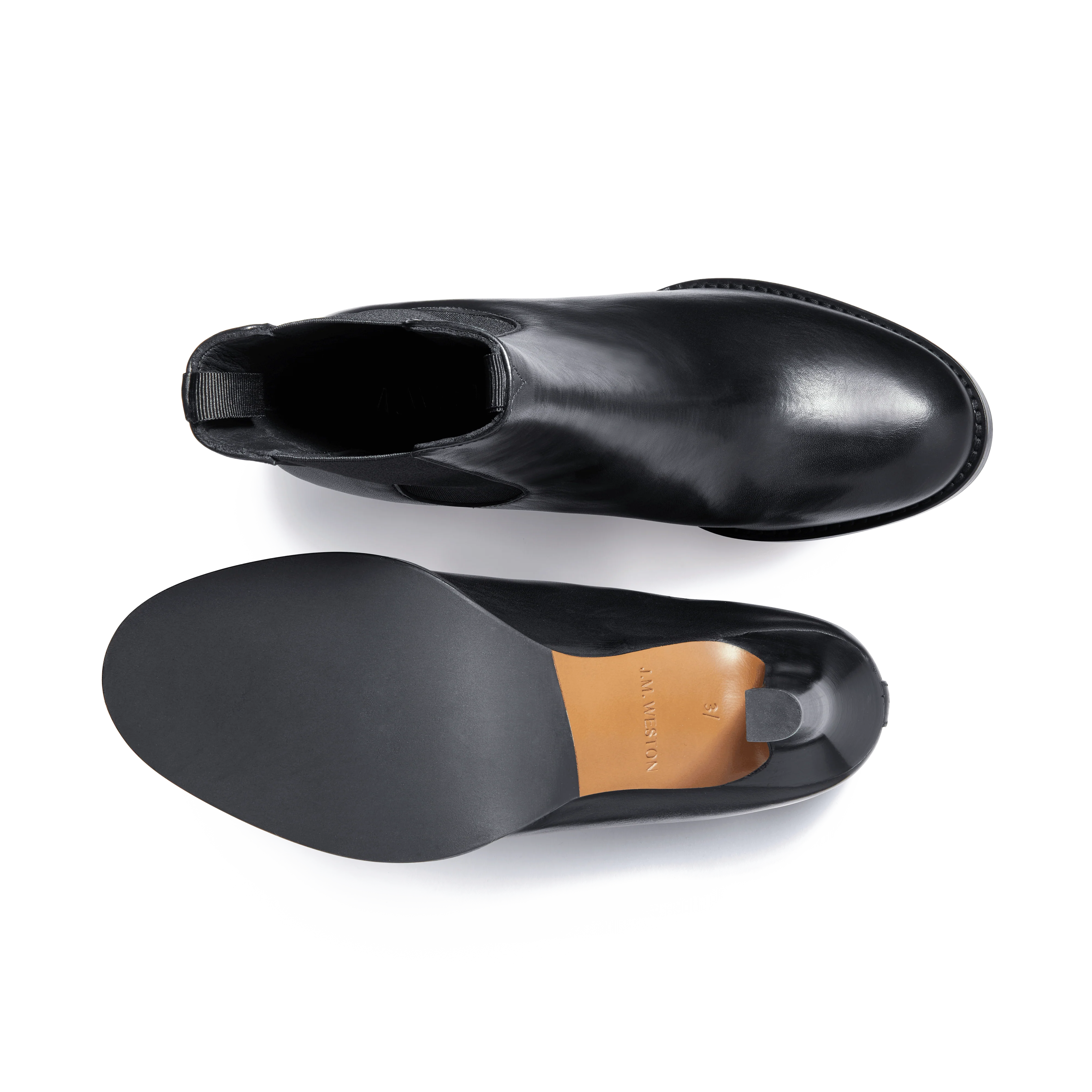 Bottine Cambre élastique à talon 9,5cm [femme cuir lisse noir] - Image 4