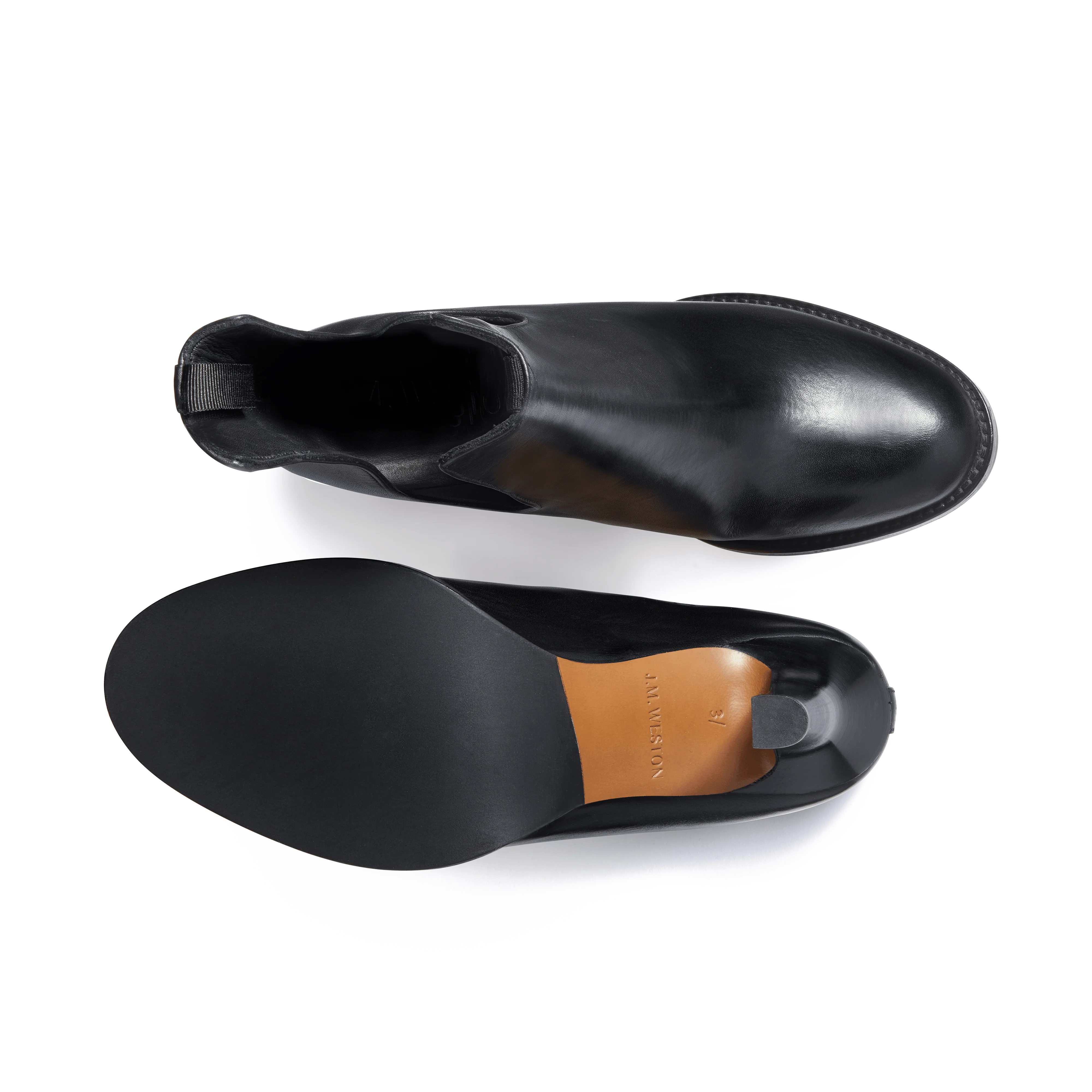 Bottine Cambre sans élastique à talon 9,5cm [femme cuir lisse noir] - Image 4