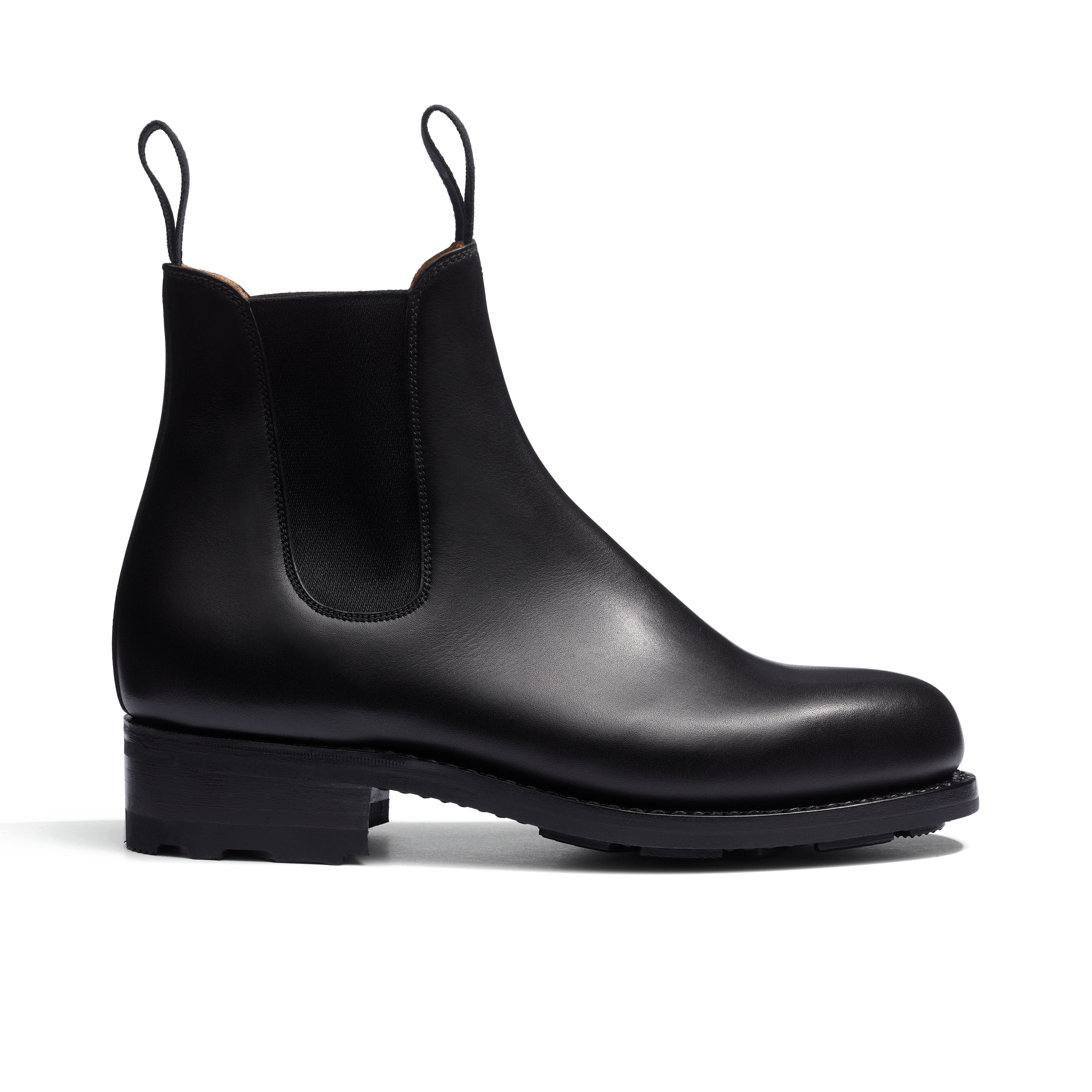 Bottine Cambre semelle tout terrain [femme cuir veau lisse noir]