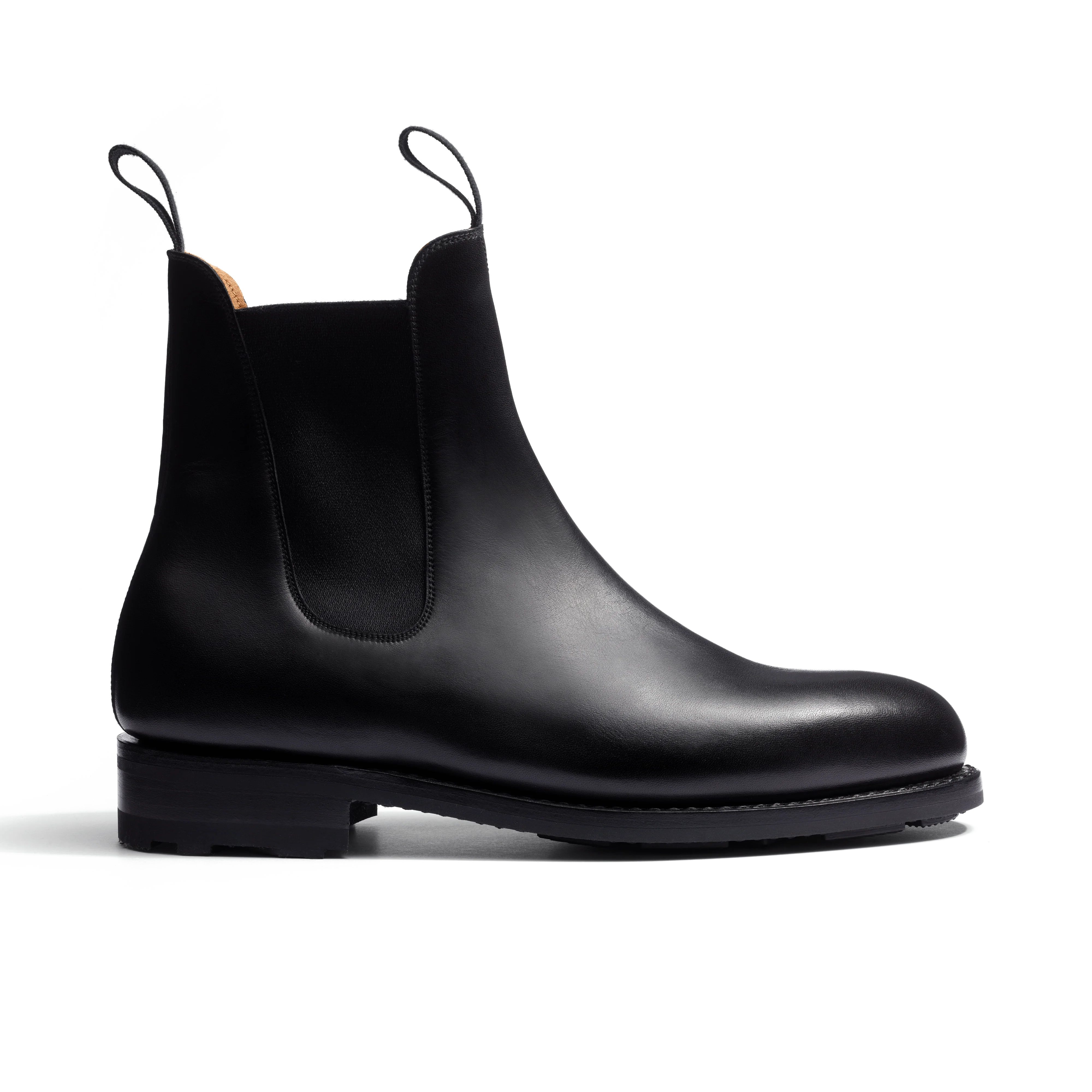 Bottine Cambre semelle tout terrain [homme cuir veau lisse noir]