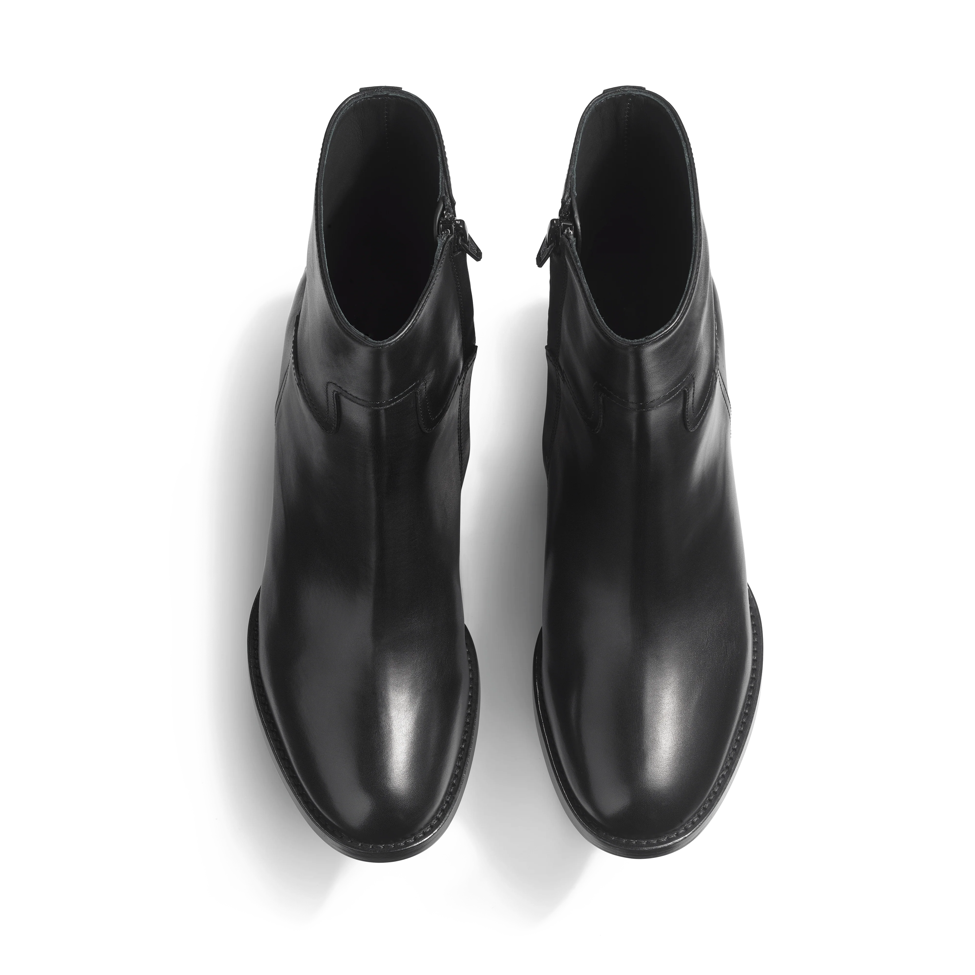 Bottine Cambre zippée à talon 9,5 cm [femme cuir lisse noir] - Image 3