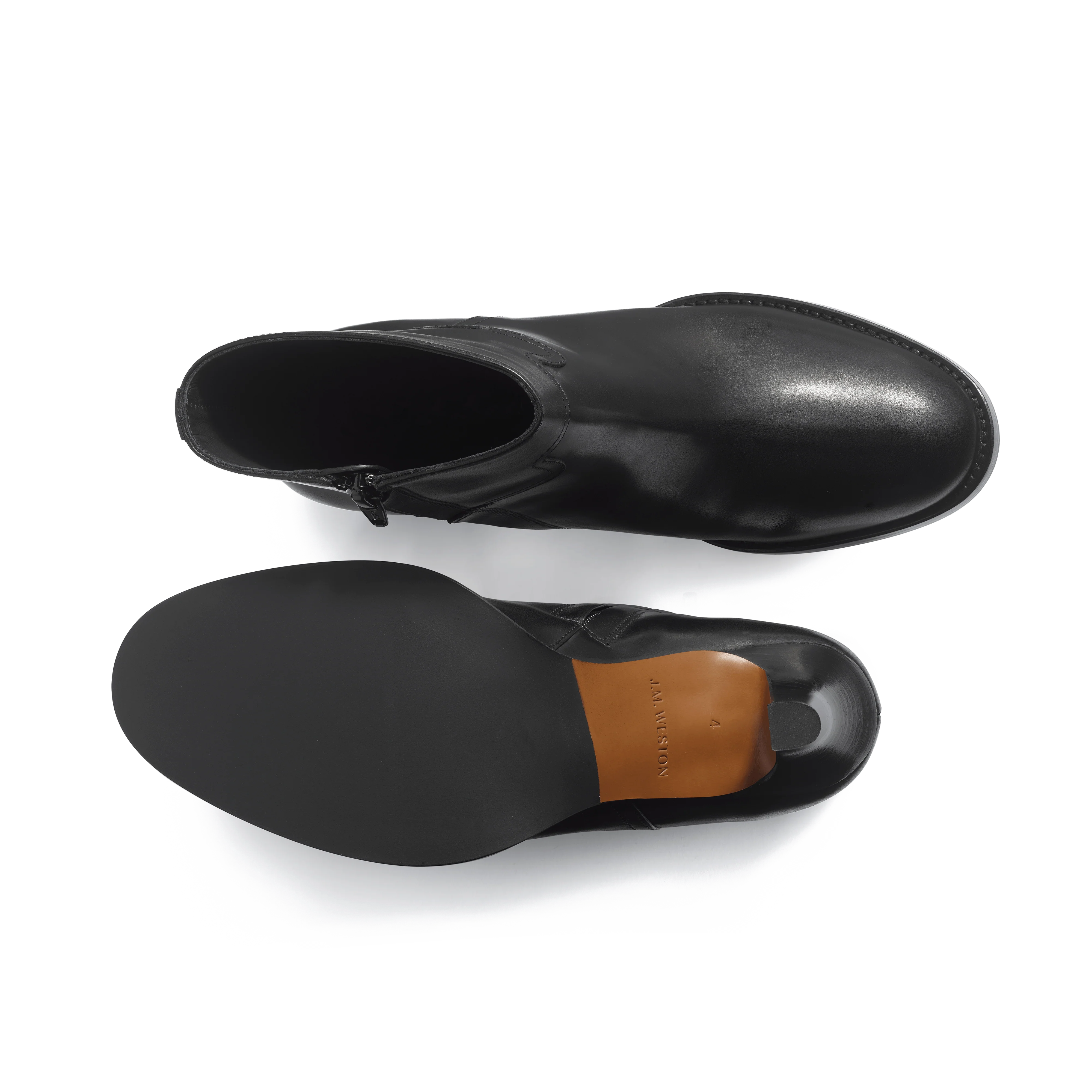 Bottine Cambre zippée à talon 9,5 cm [femme cuir lisse noir] - Image 4