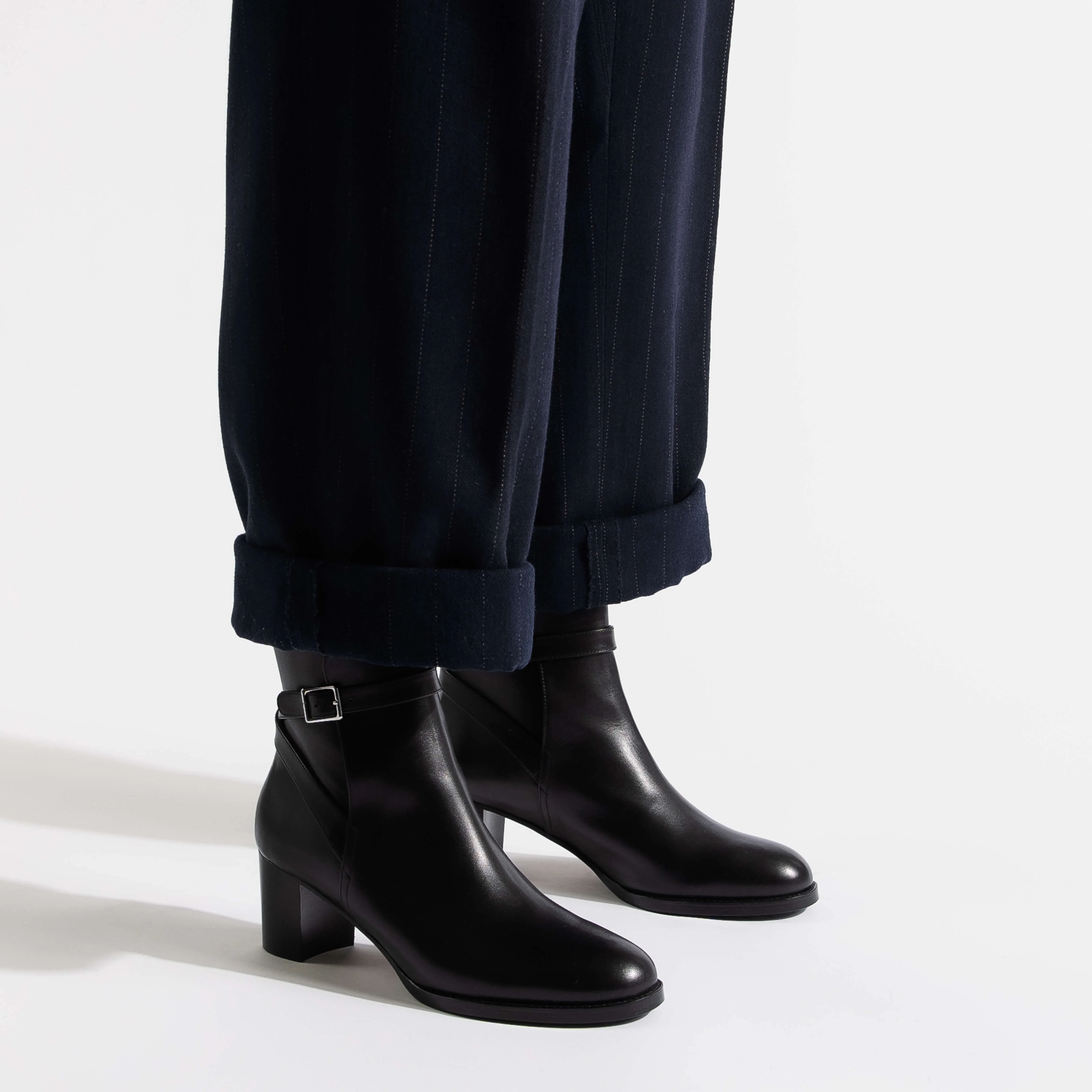 Bottine Jodhpur à talon [femme cuir veau lisse noir] - Image 5