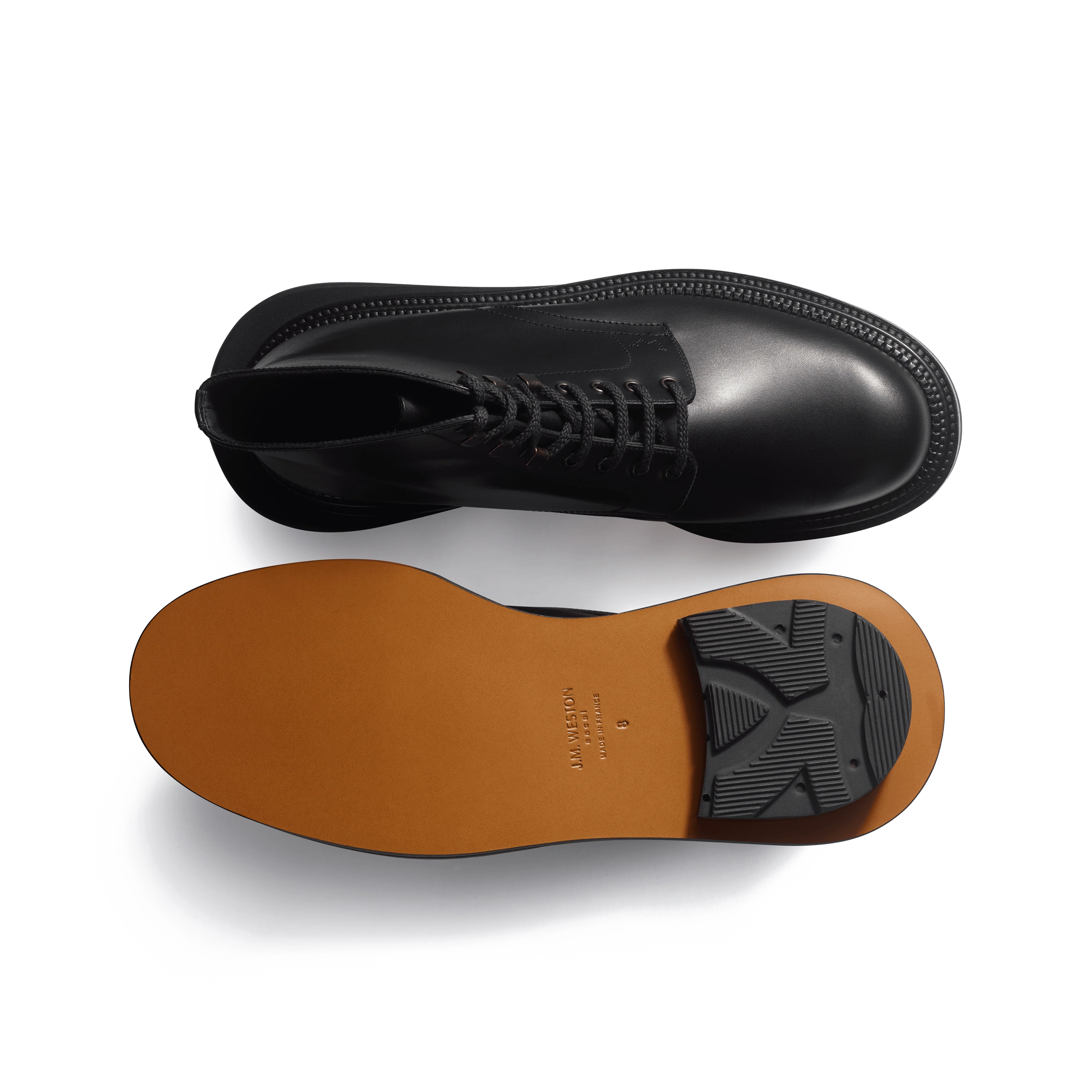 Bottine Worker J.M. Weston x sacai [cuir veau box noir] - Image 4