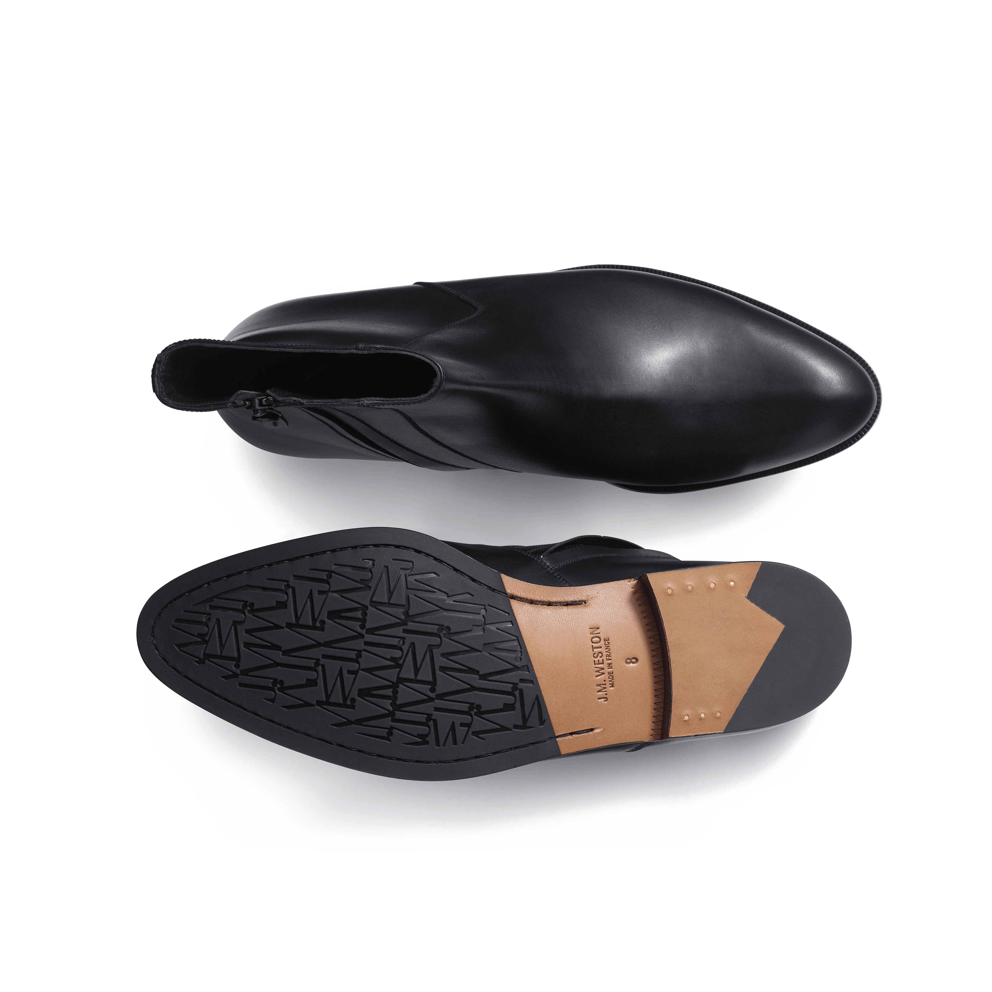 Bottine zippée West [homme cuir lisse noir] - Image 4