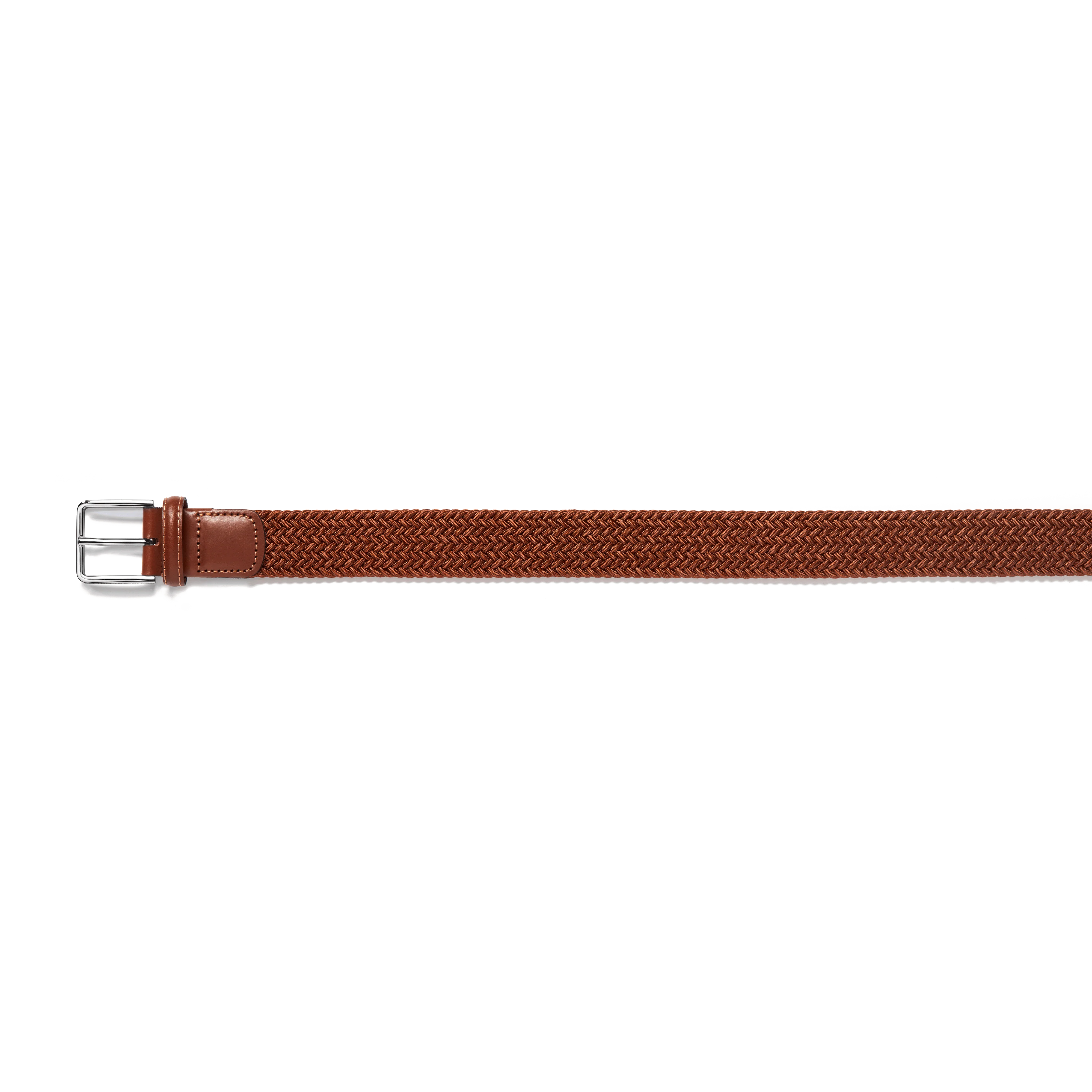 Ceinture Élastique [Tresse camel et cuir veau lisse camel] - Image 2