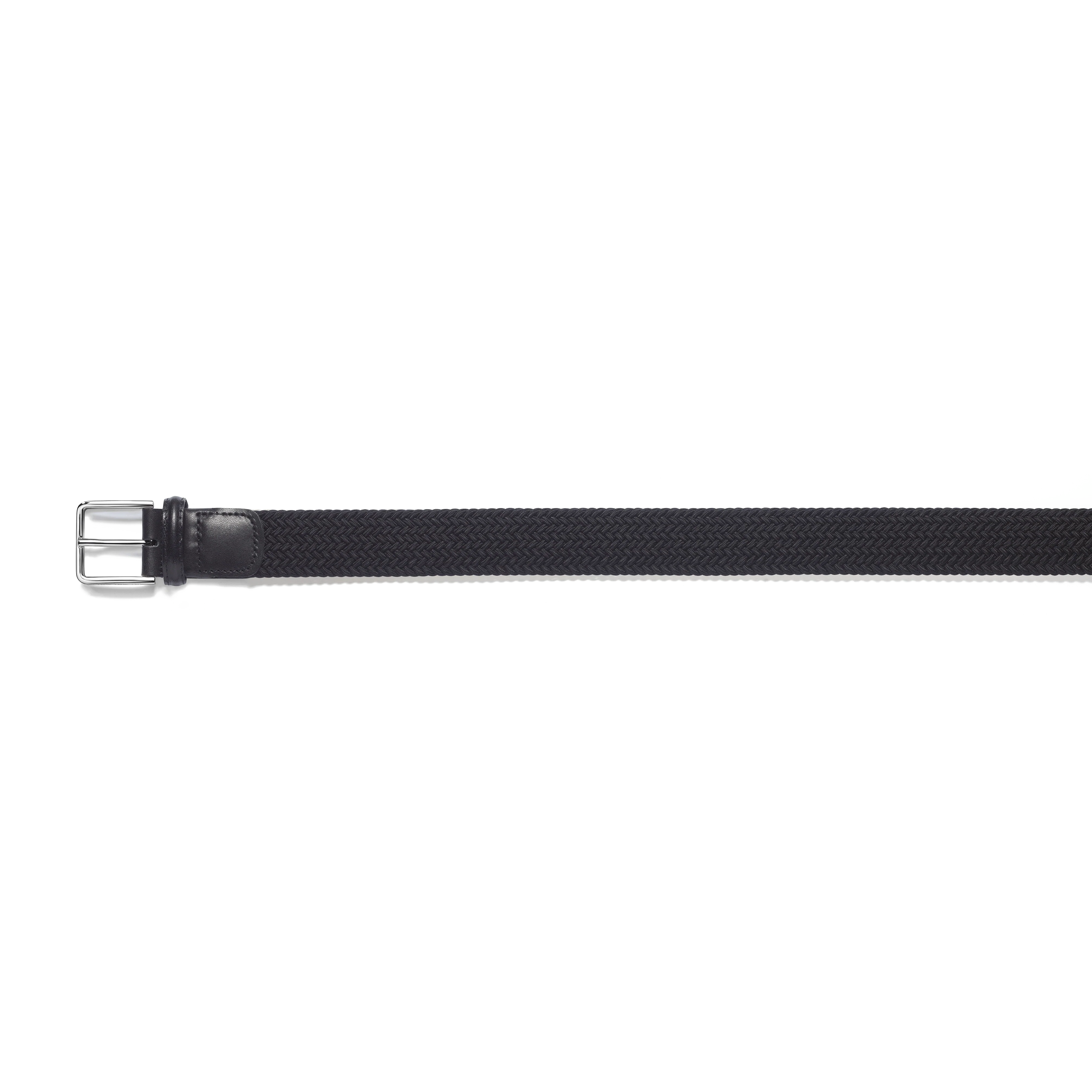 Ceinture Élastique [Tresse noir et cuir veau lisse noir] - Image 2