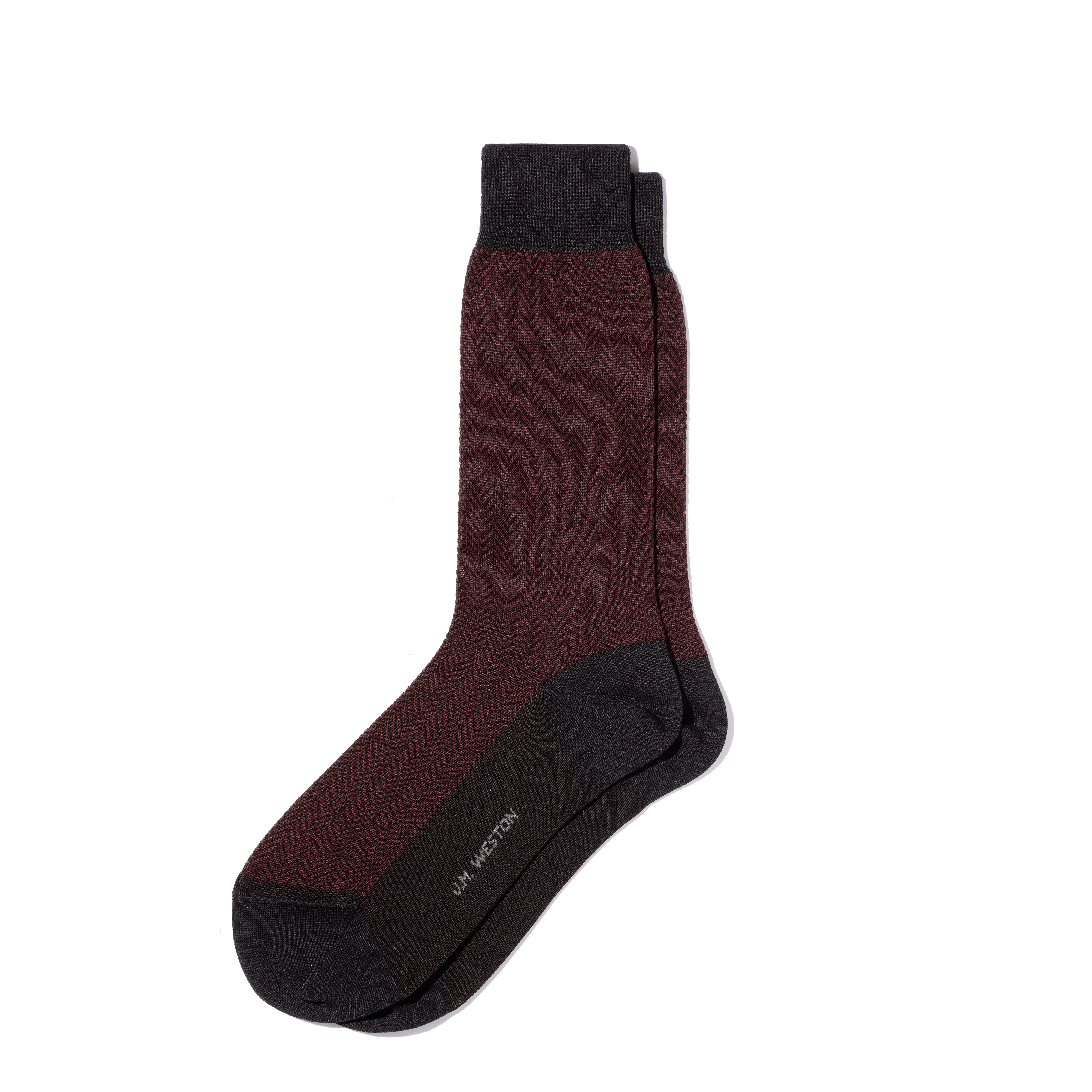 Chaussettes Chevrons Courtes [Coton Bordeaux et noir]