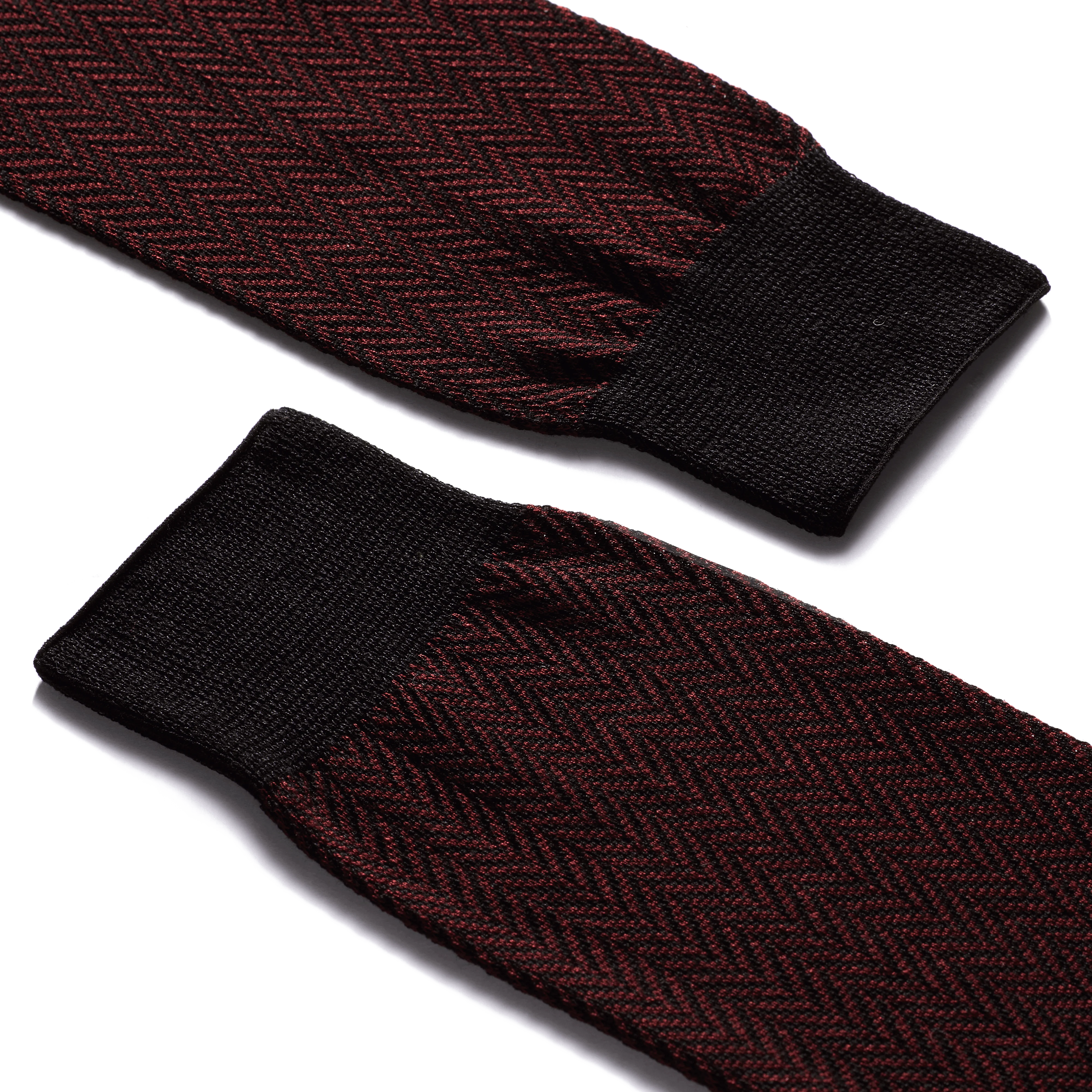 Chaussettes Chevrons Courtes [Coton Bordeaux et noir] - Image 2