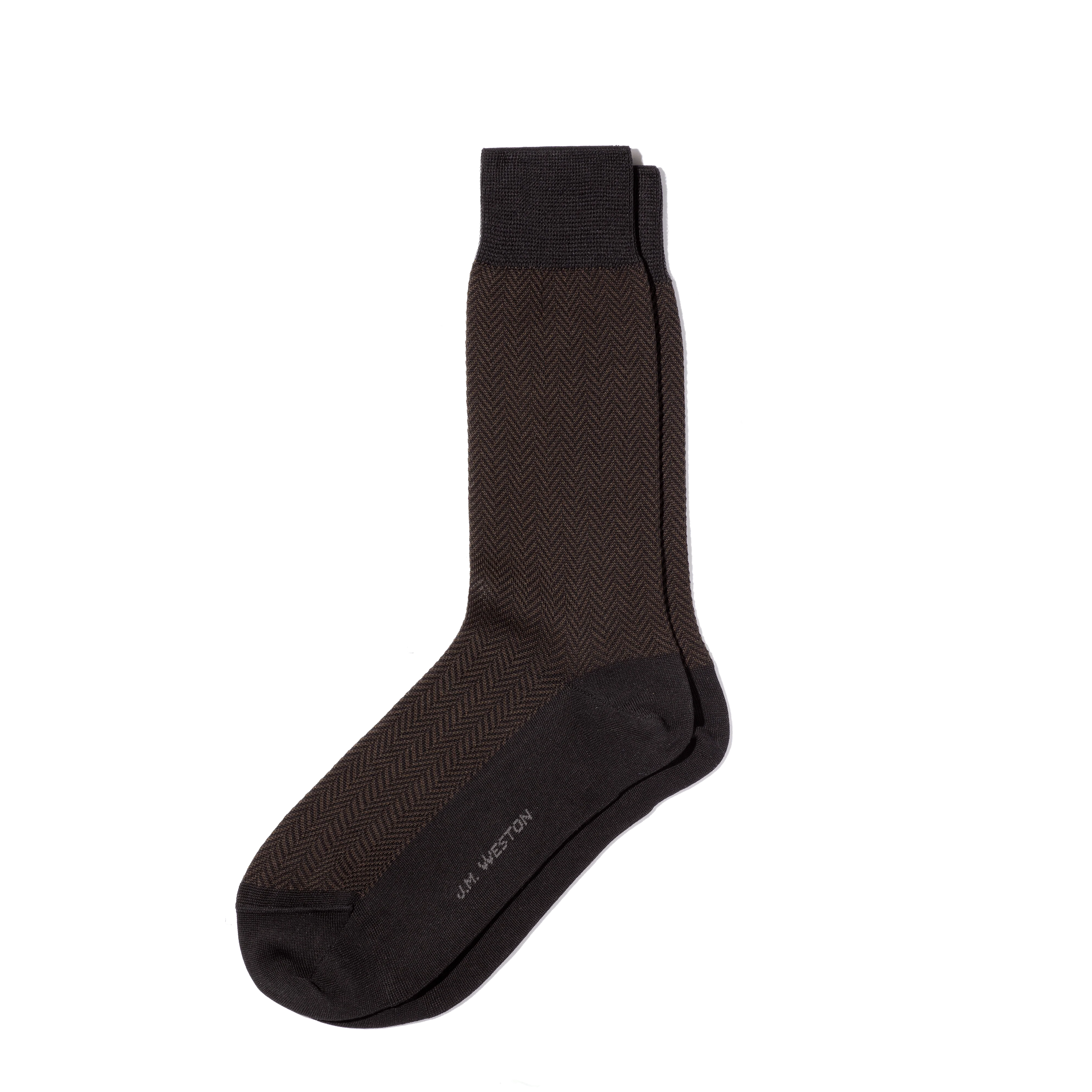Chaussettes Chevrons Courtes [Coton marron et noir]