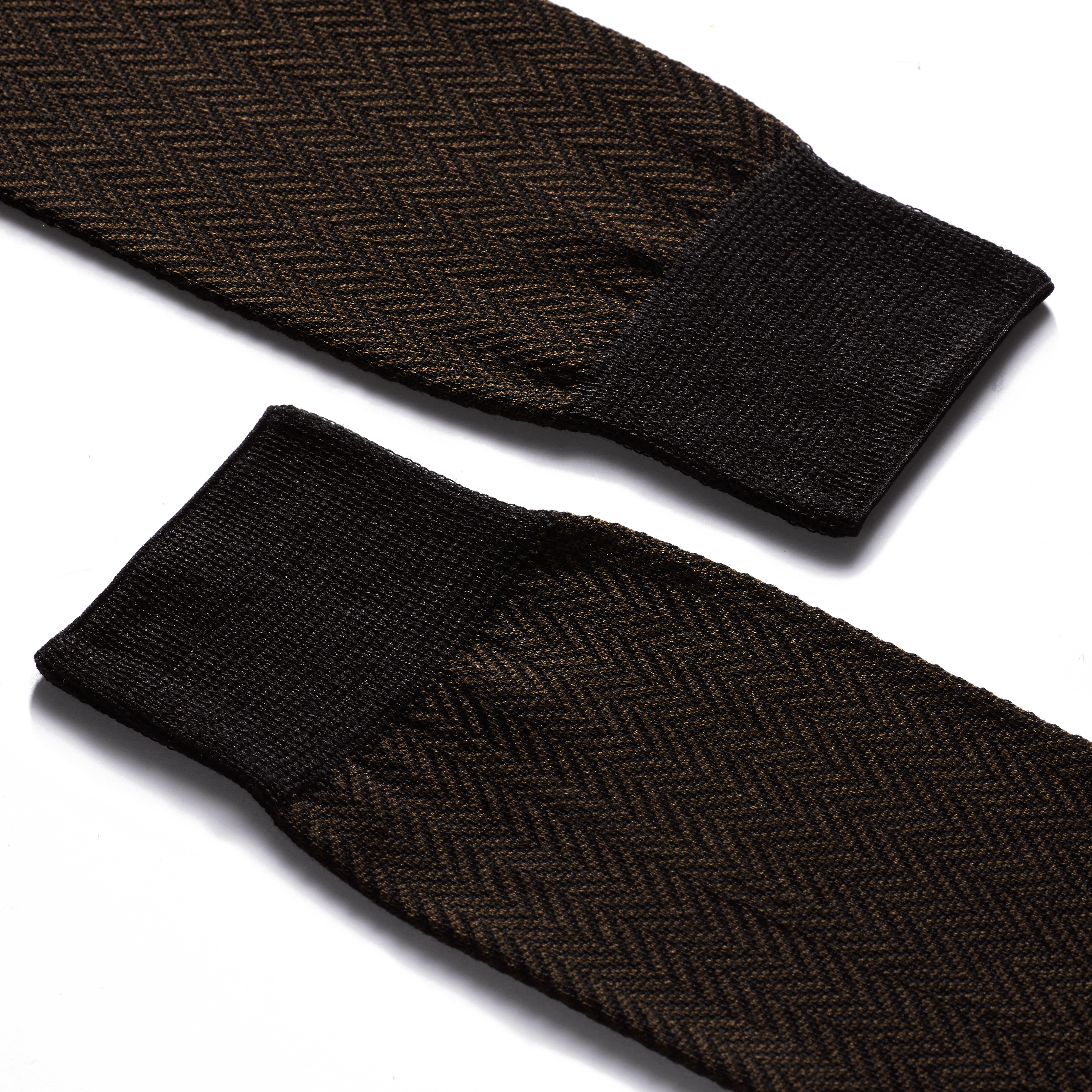 Chaussettes Chevrons Courtes [Coton marron et noir] - Image 2