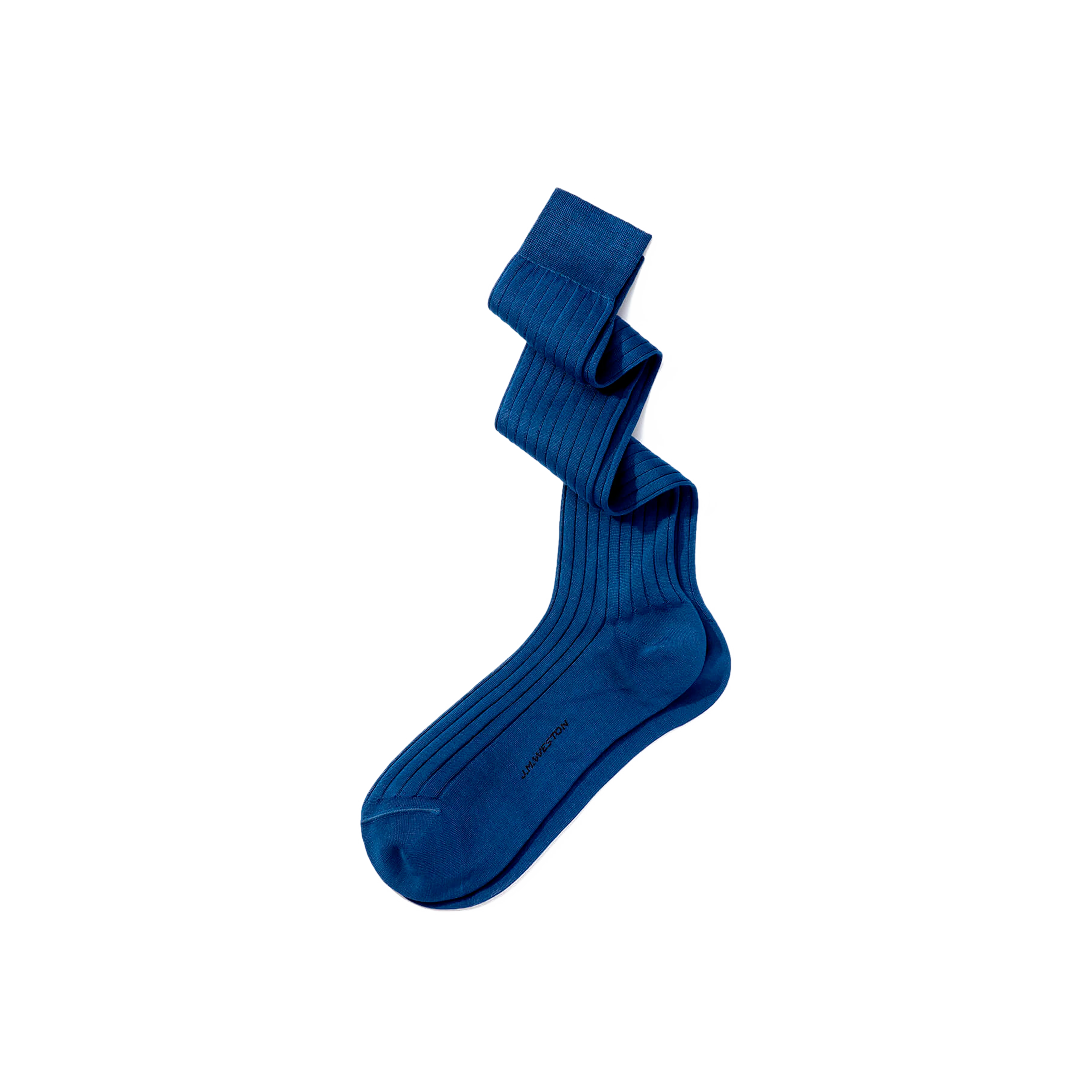 Chaussettes Fil d'Ecosse hautes [Coton bleu jean]