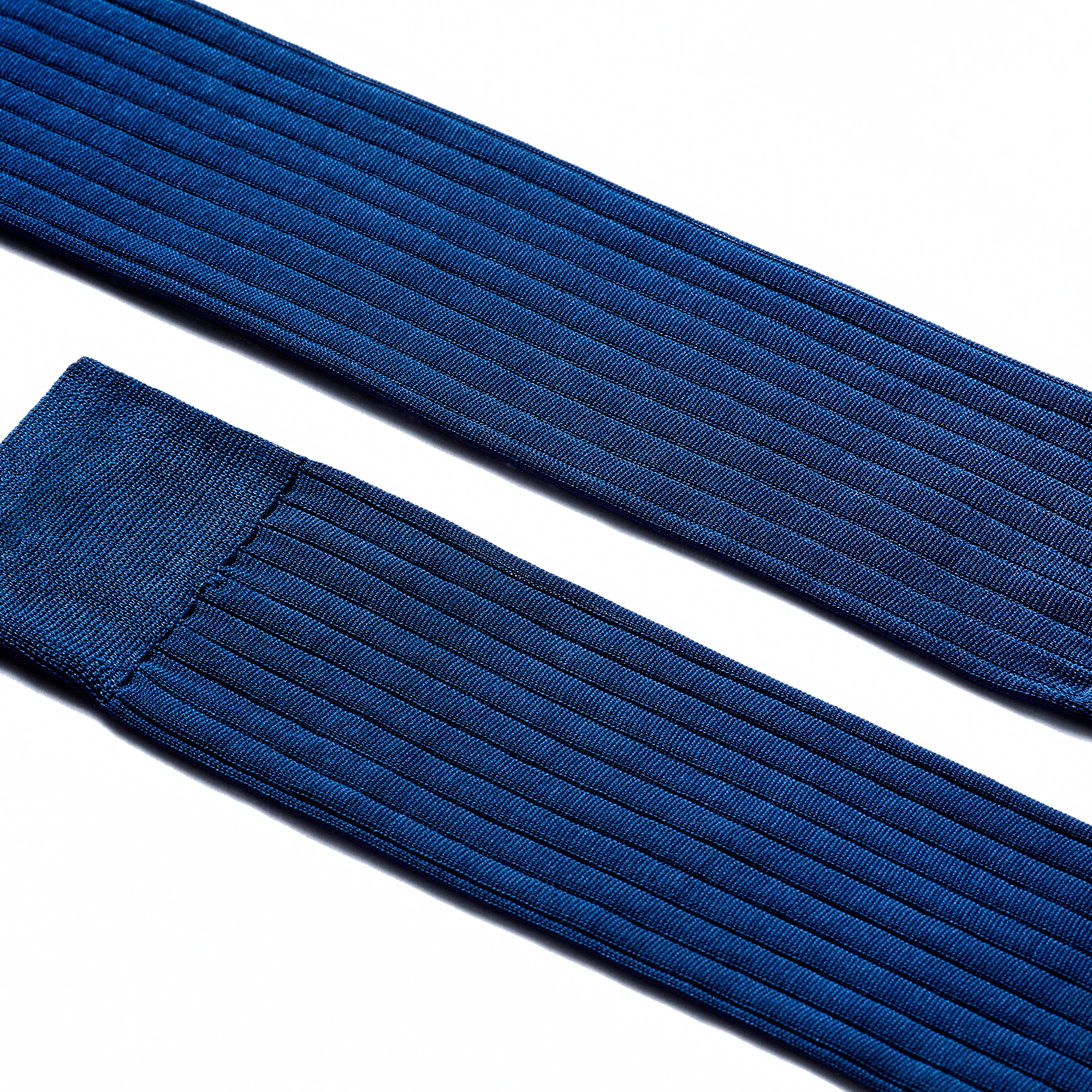 Chaussettes Fil d'Ecosse hautes [Coton bleu jean] - Image 2