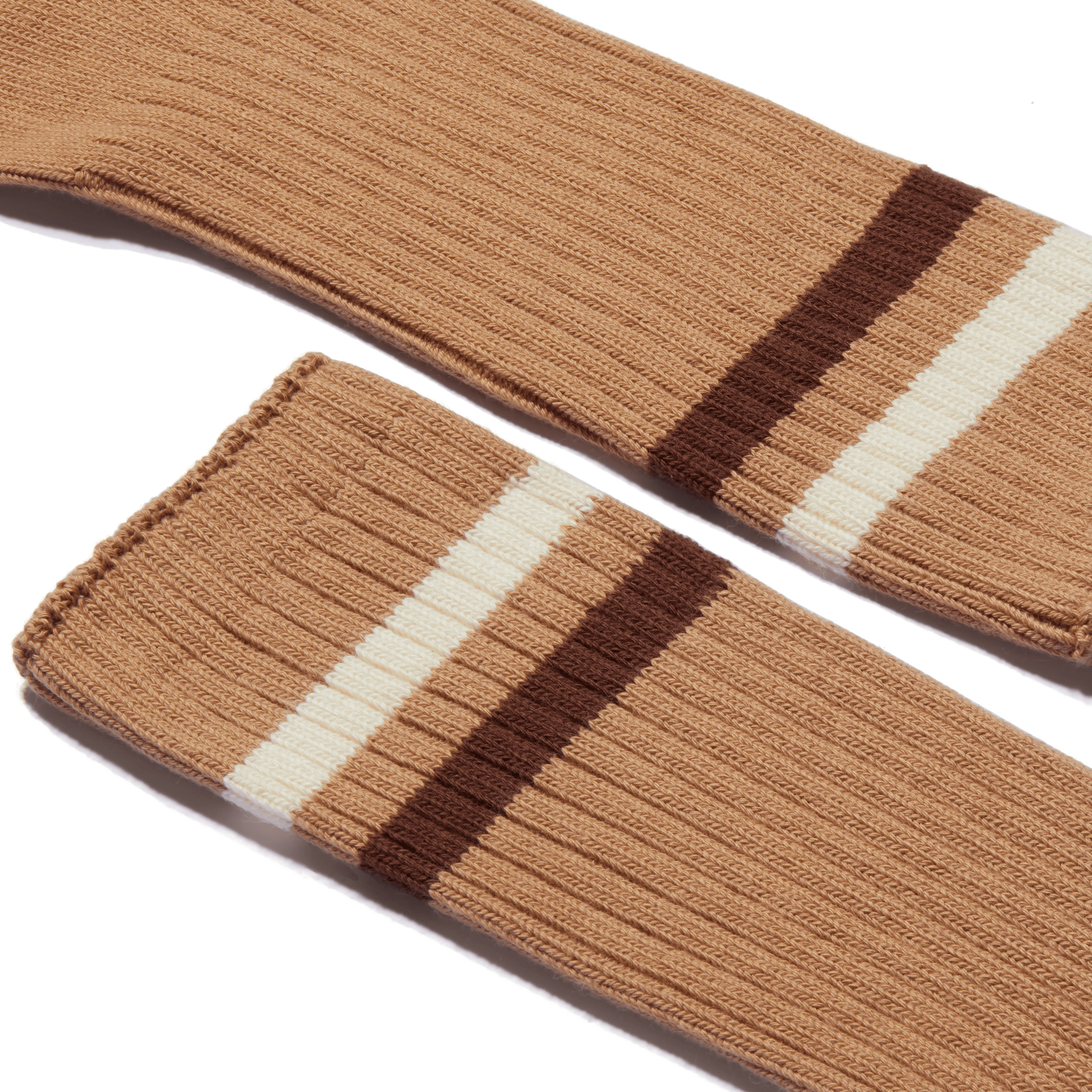 Chaussettes Ivy League [Coton mélangé beige détails écru et marron] - Image 2