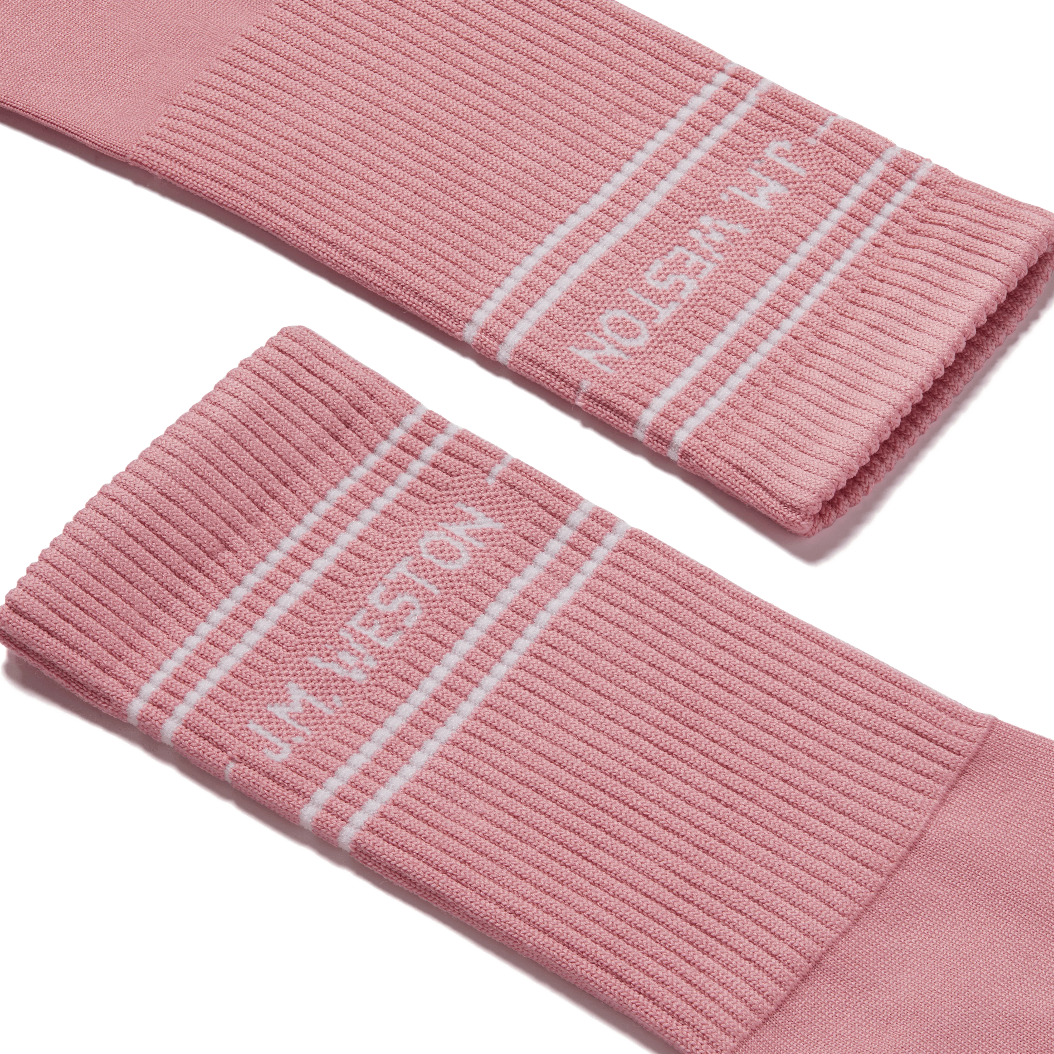 Chaussettes Sport courtes à bandes [Polyamide rose fané détails blancs] - Image 2
