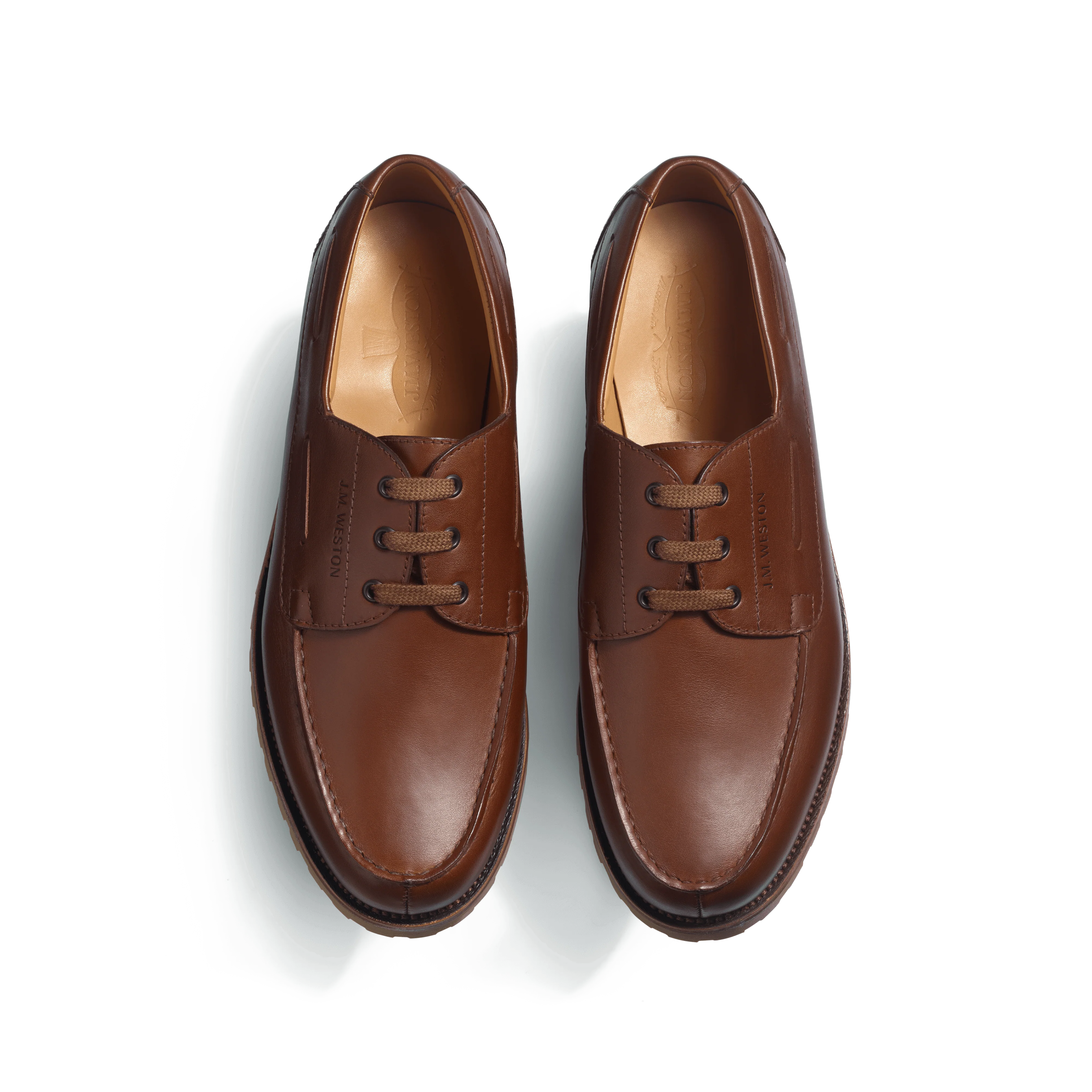 Derby bateau [homme cuir lisse marron chêne] - Image 3