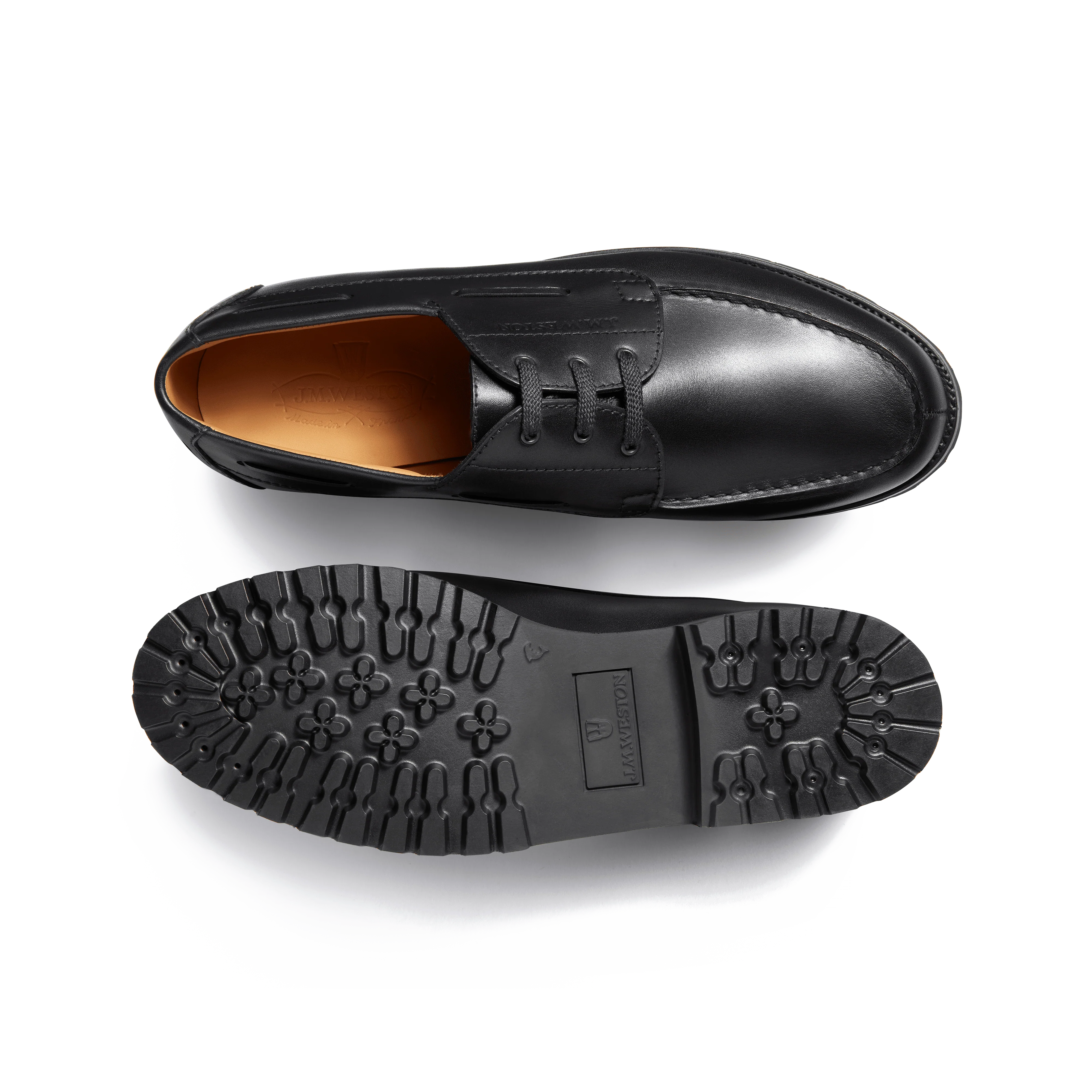 Derby bateau [homme cuir veau lisse noir] - Image 4
