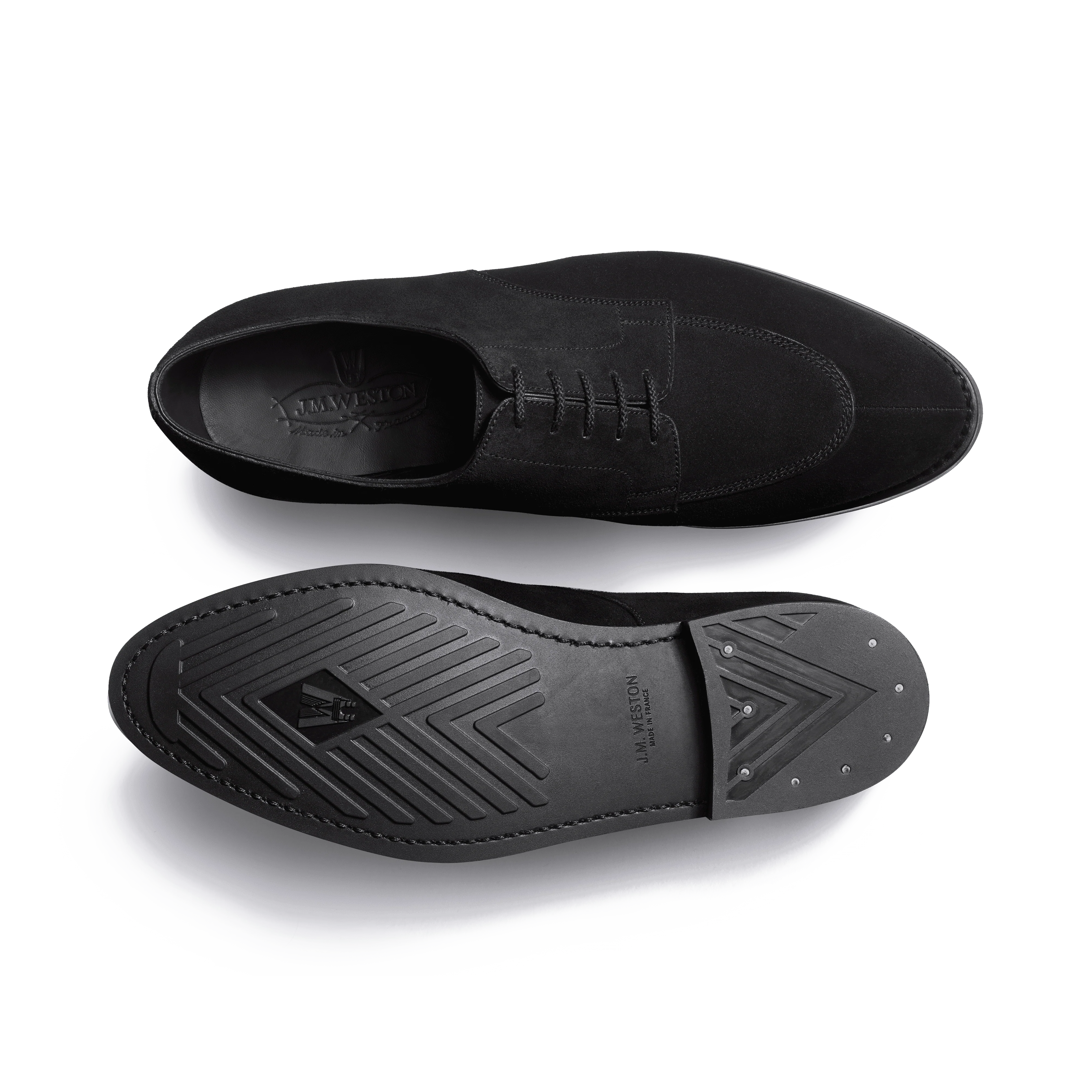 Derby demi-chasse semelle gomme [homme velours noir] - Image 4