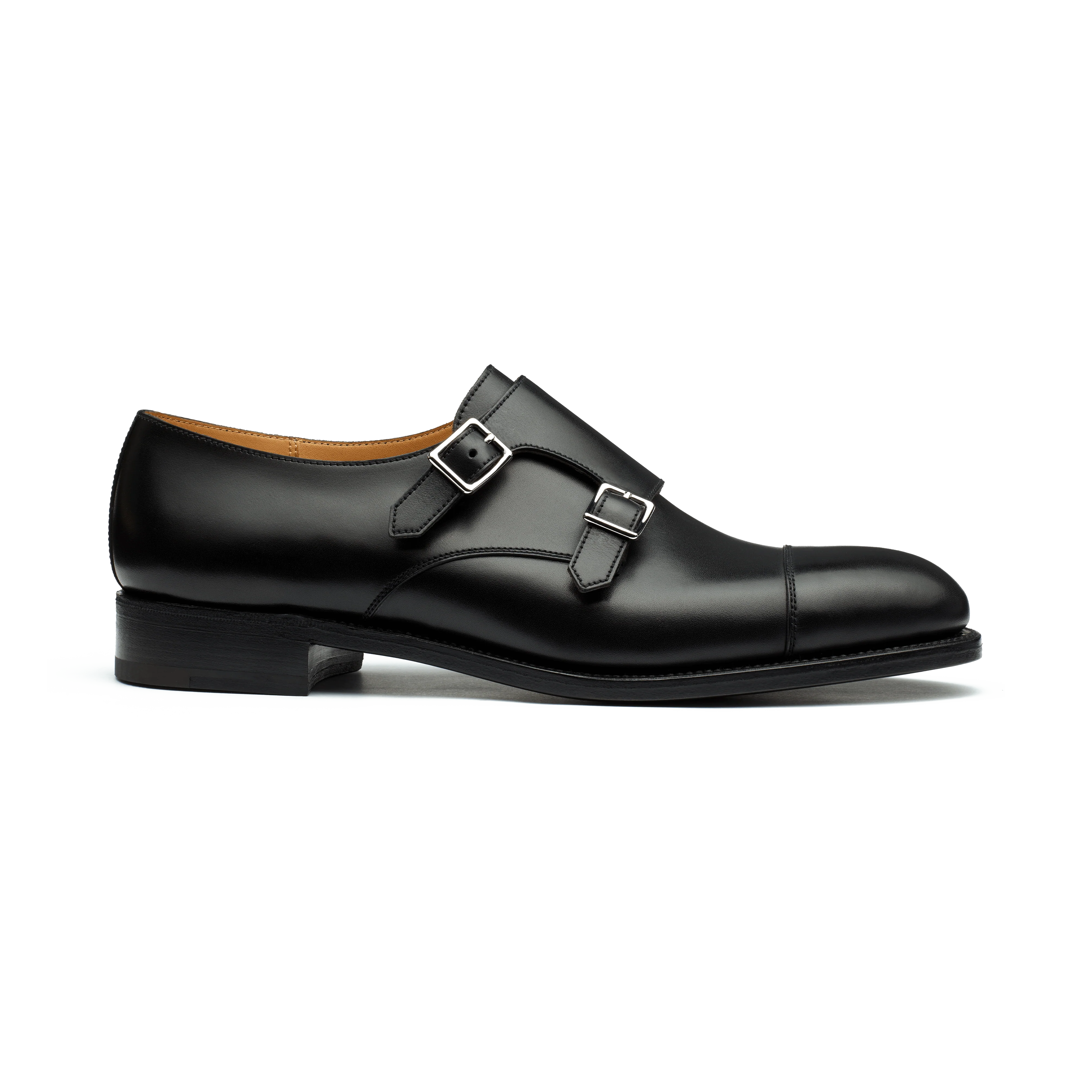 Derby Double boucle [homme cuir lisse noir]