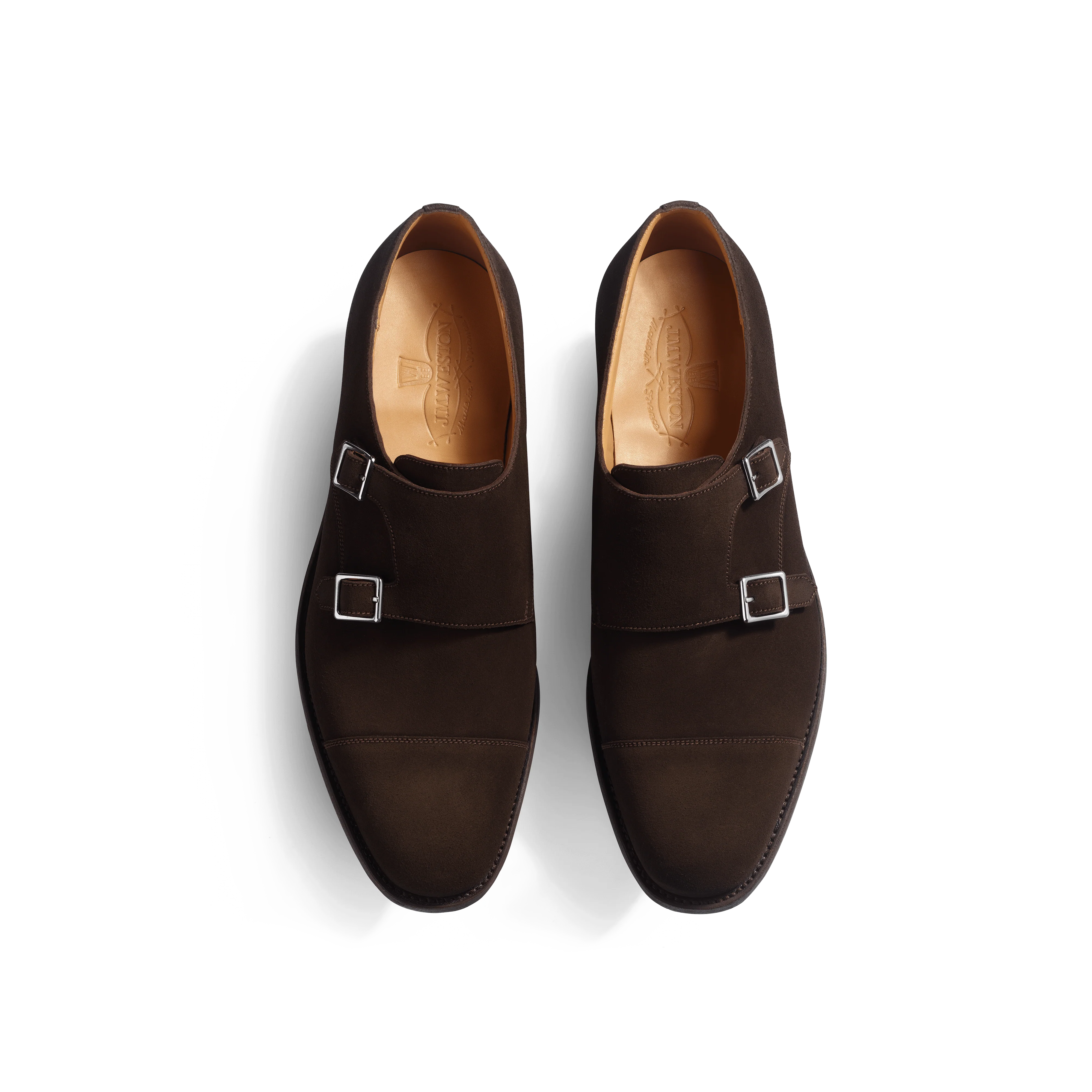 Derby Double boucle semelle gomme [homme cuir veau velours marron] - Image 3