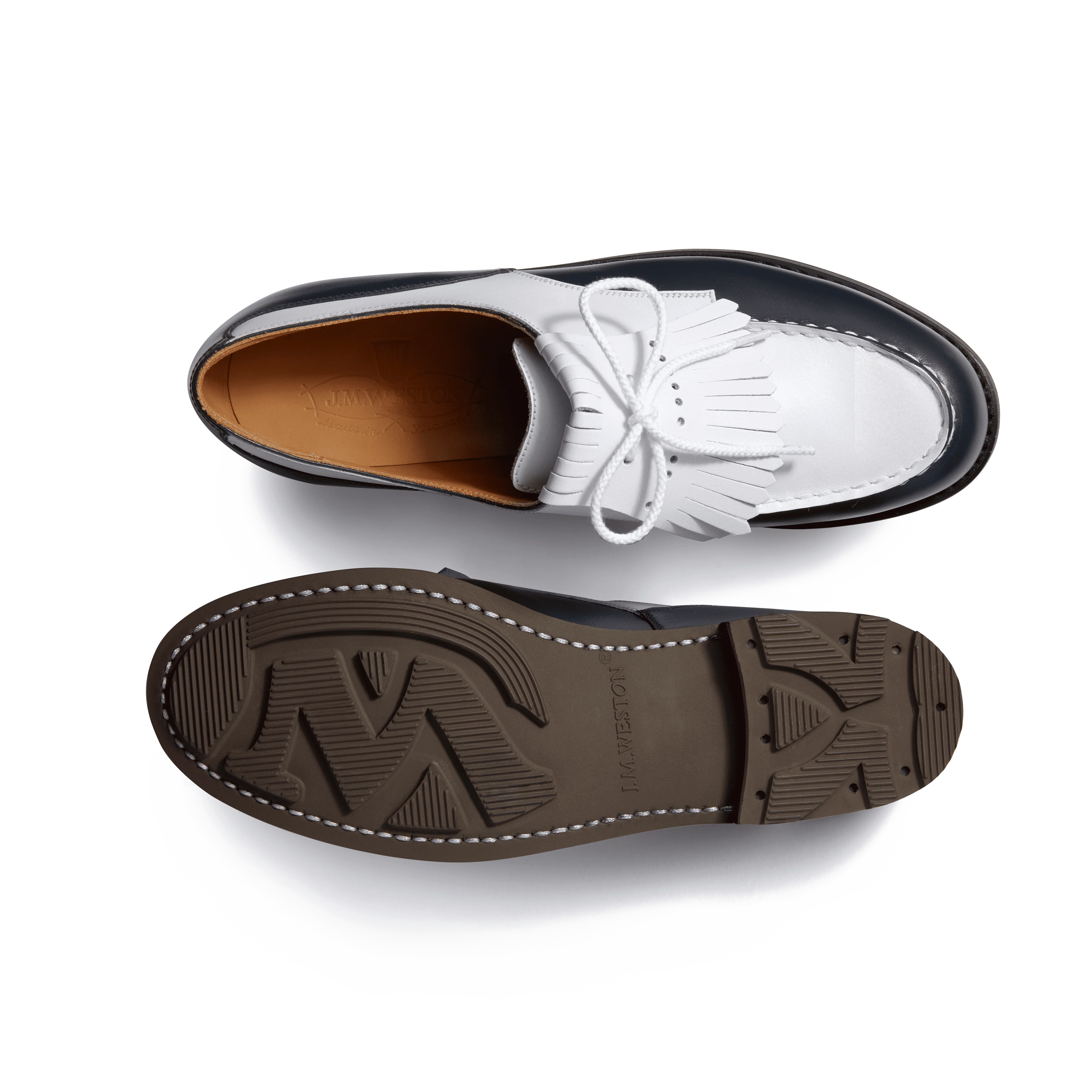 Derby Golf [femme cuir lisse bleu blanc] - Image 4