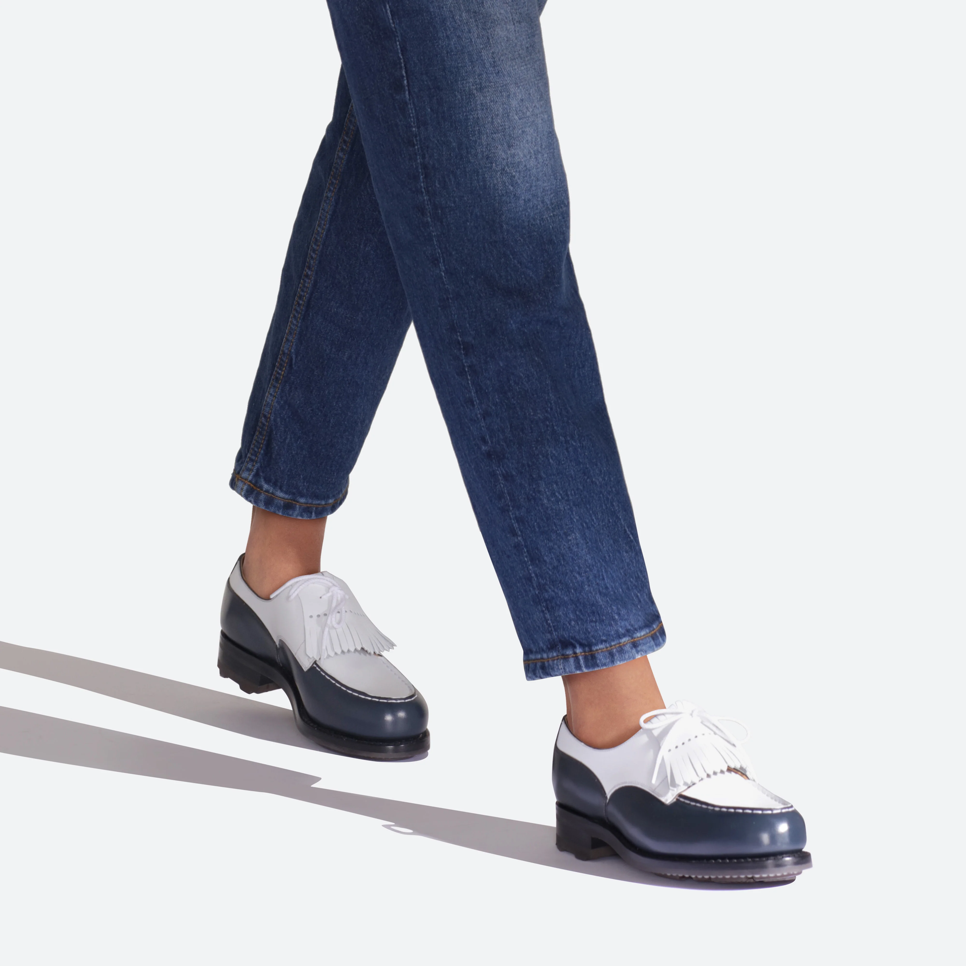Derby Golf [femme cuir lisse bleu blanc] - Image 5