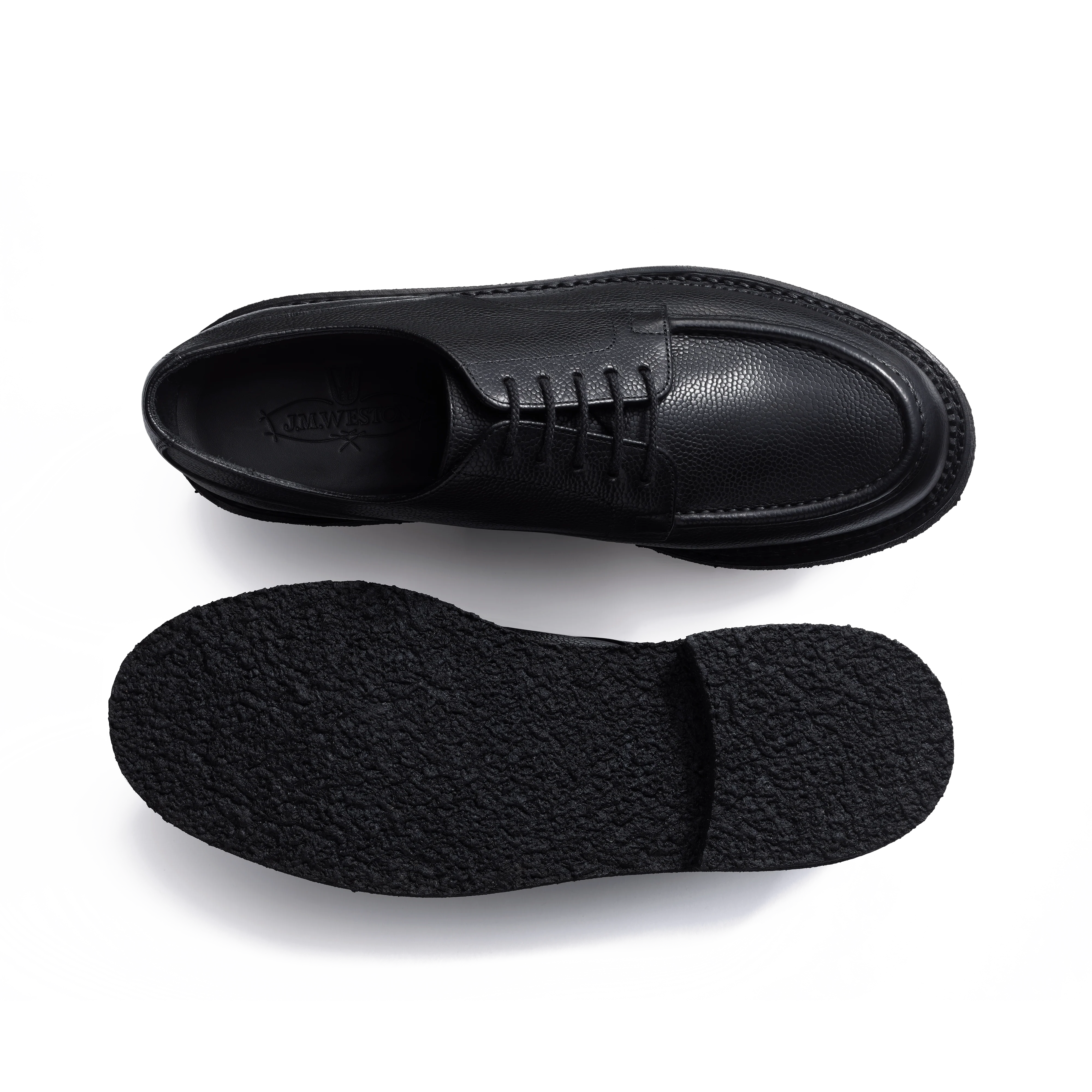 Derby Golf Eugène semelle crêpe [Homme cuir grainé noir] - Image 4
