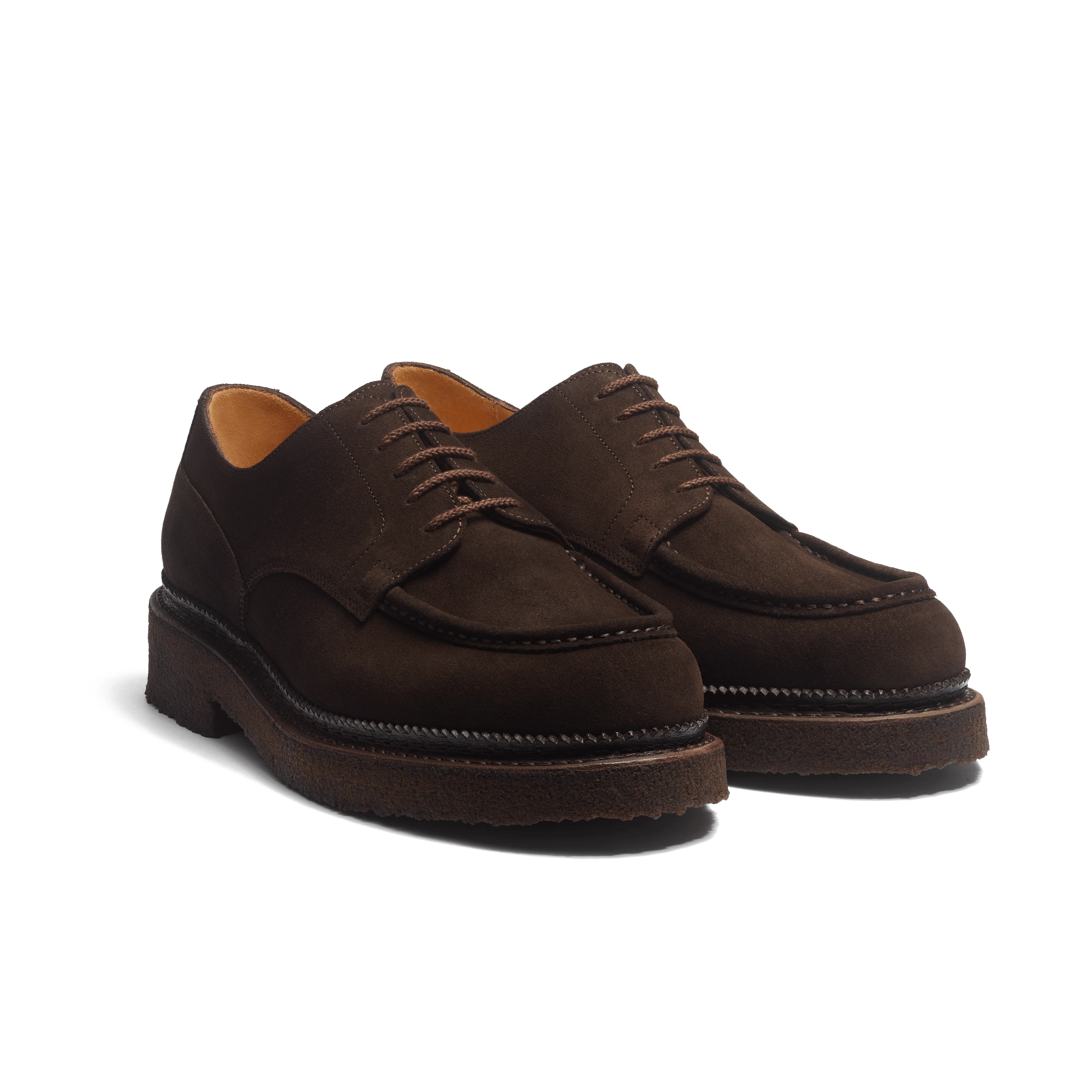Derby Golf Eugène semelle crêpe [Homme cuir veau velours marron] - Image 2