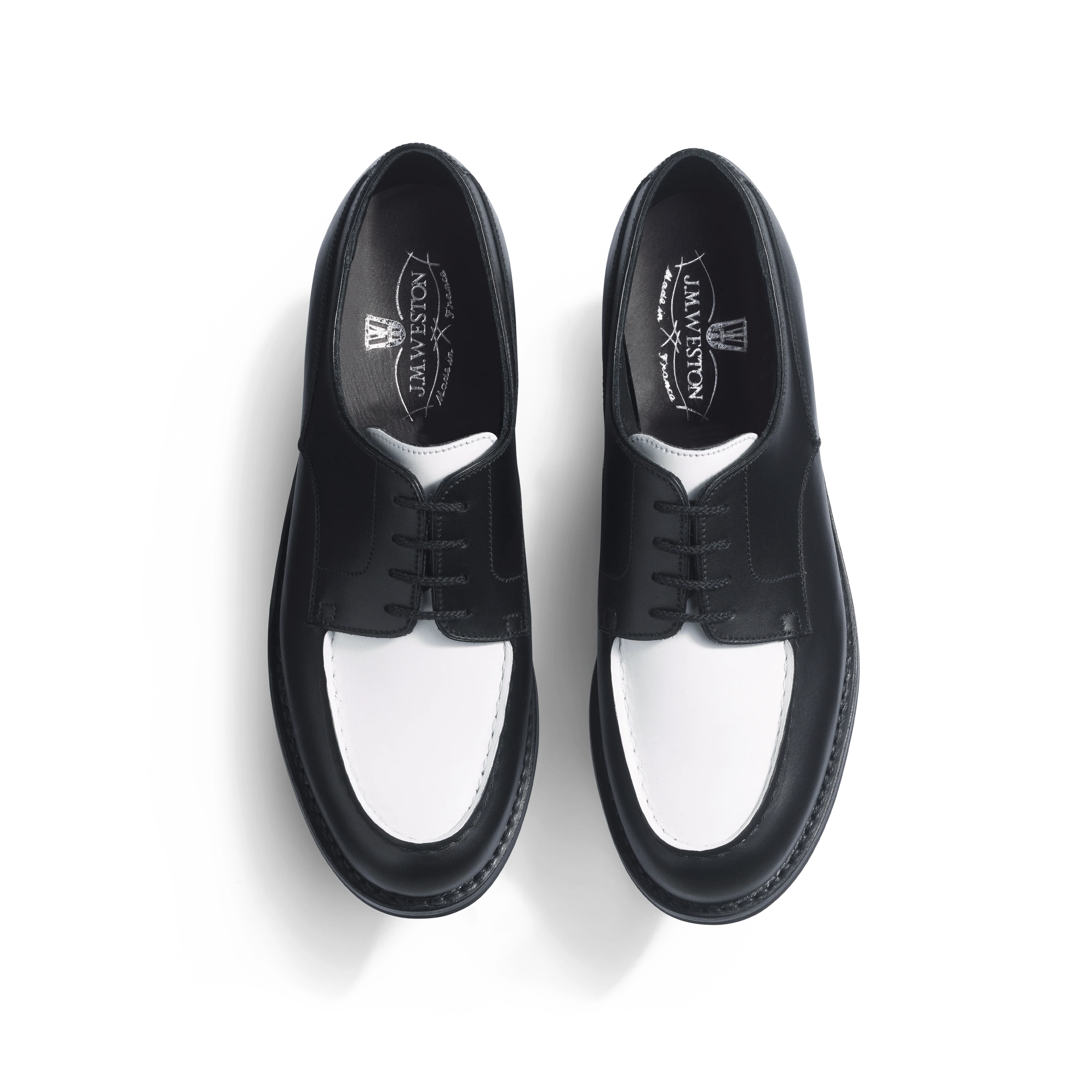 Derby Golf [femme cuir veau box noir et cuir veau souple blanc] - Image 3