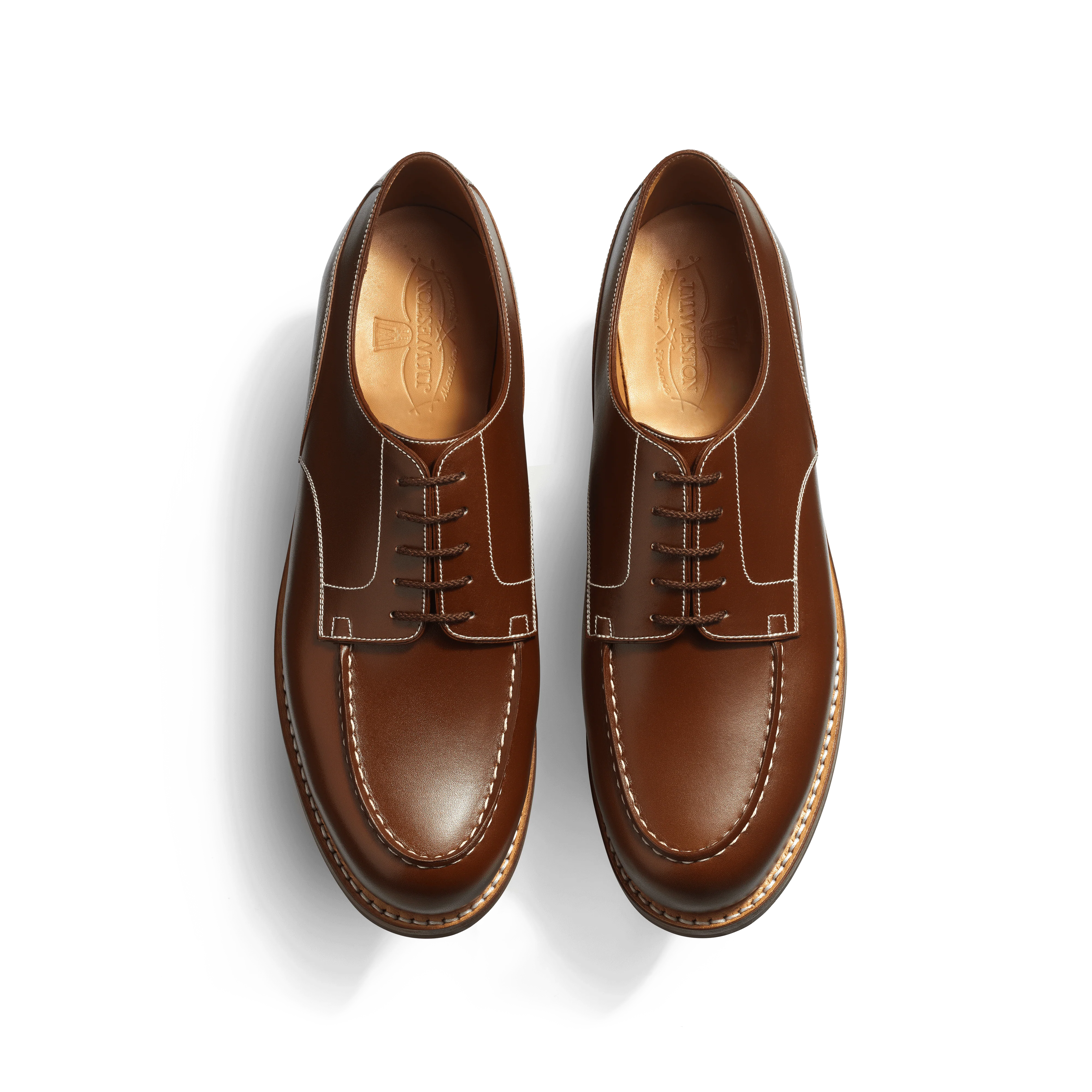 Derby Golf [homme cuir veau box bergeronnette piqûre contrastée écrue] - Image 3